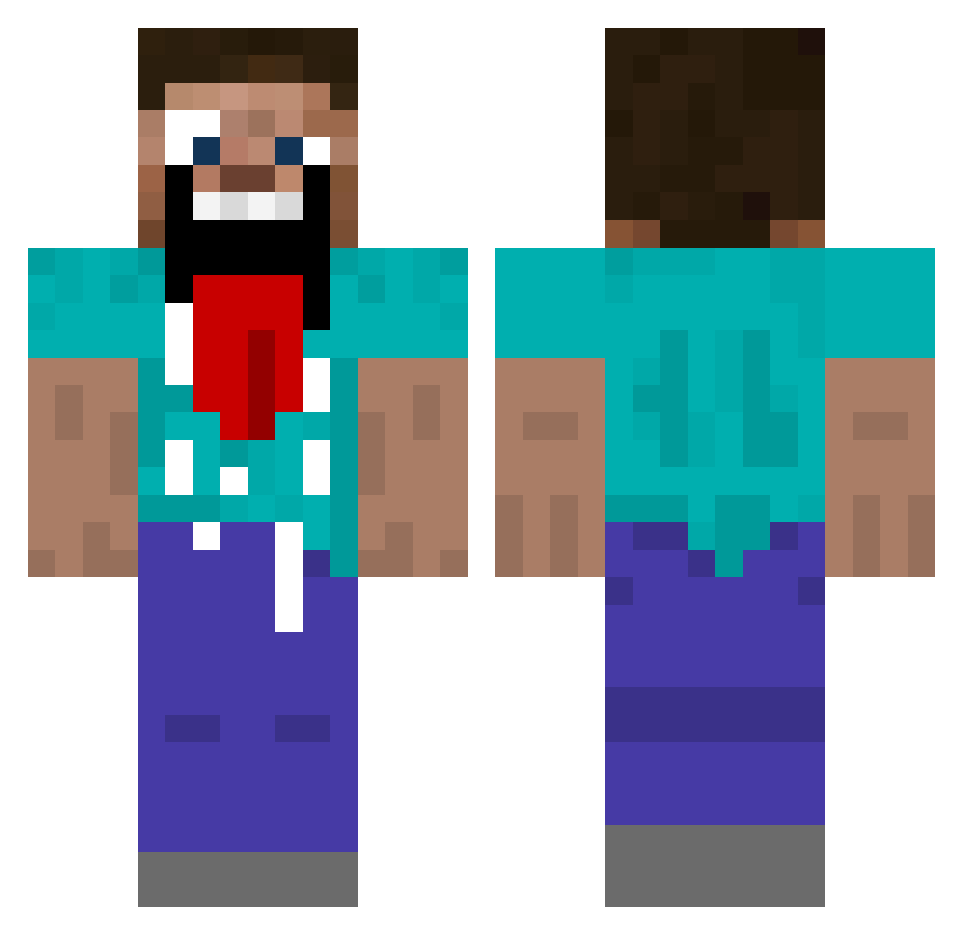 rozpruwaczjaj Minecraft skin, front and back view