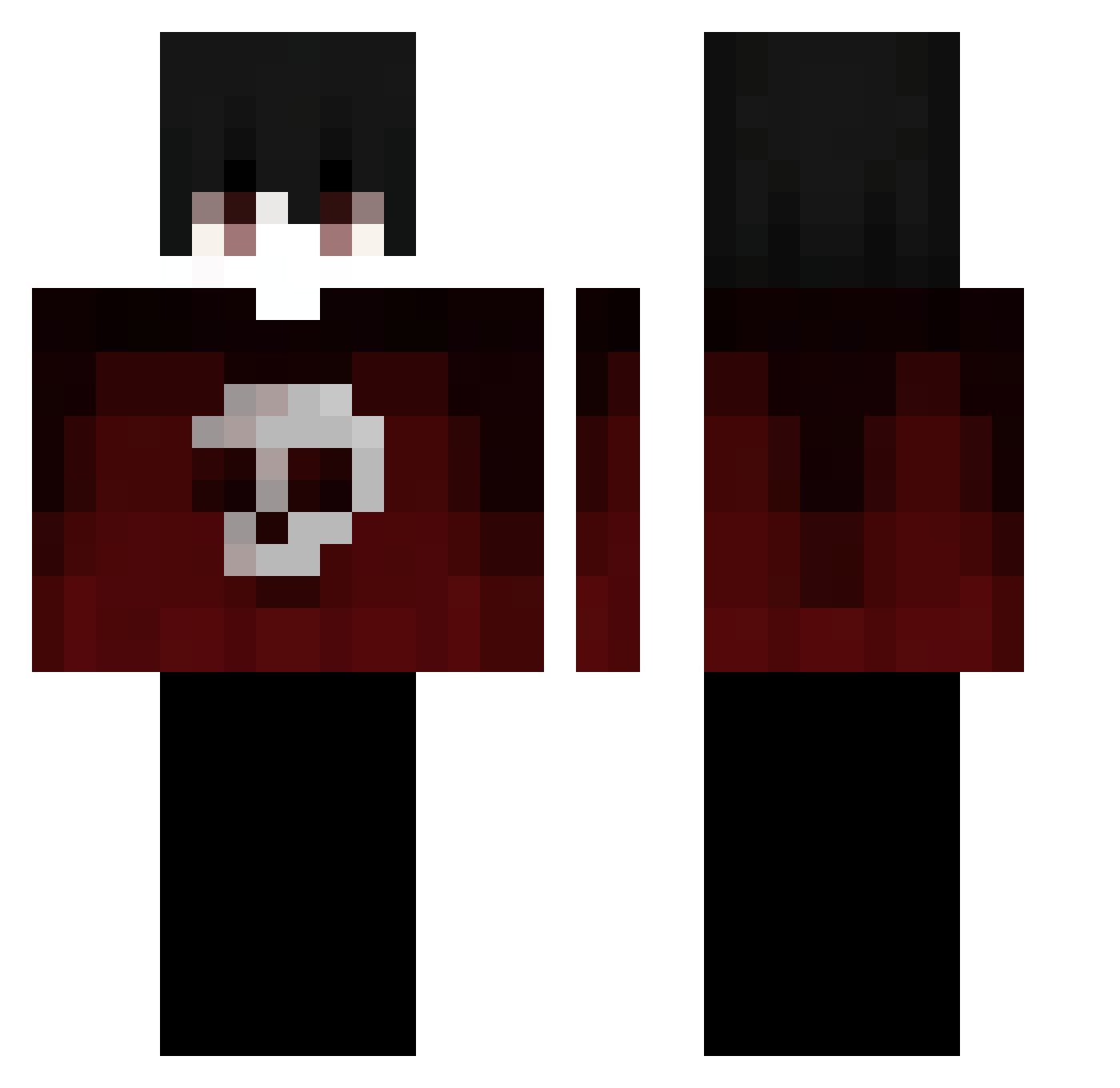 TEHCDRAGON Minecraft skin, front and back view