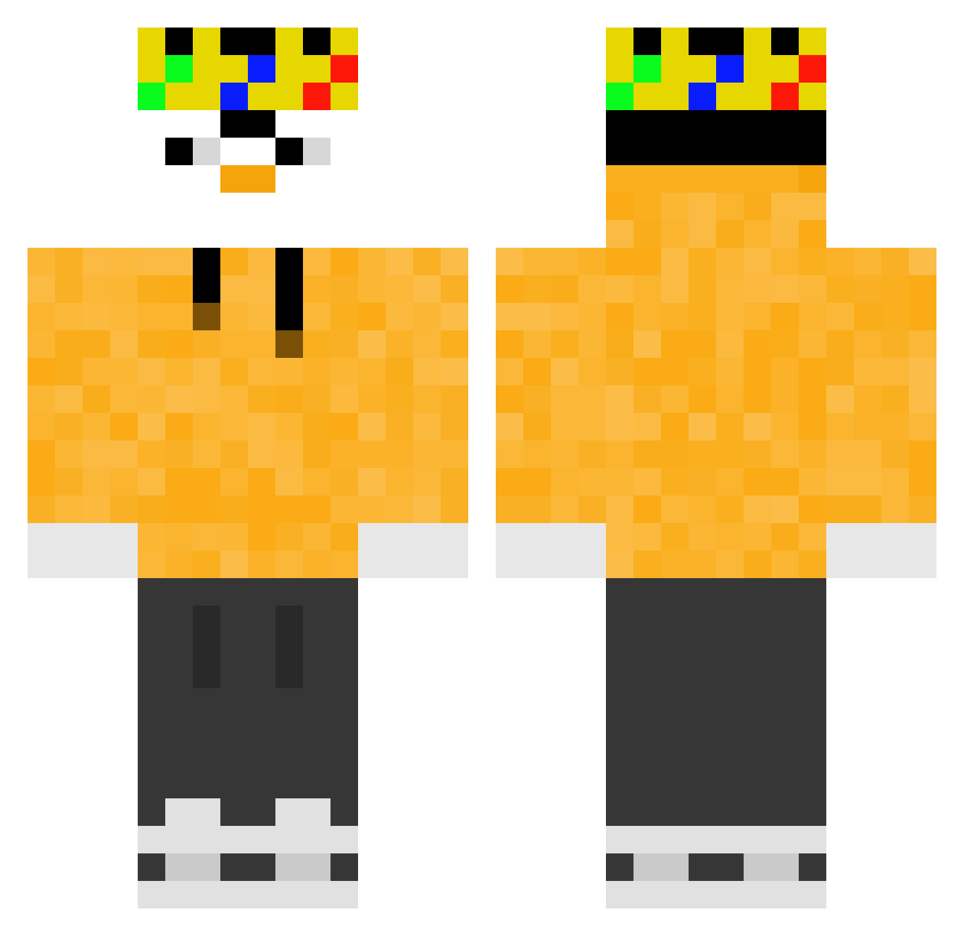 zoxee Minecraft skin, front and back view