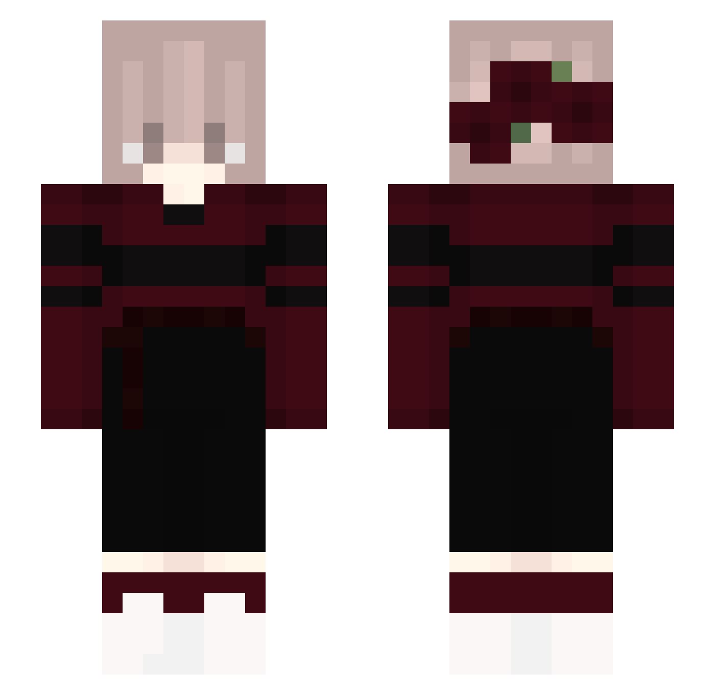 xCrystuii Minecraft skin, front and back view