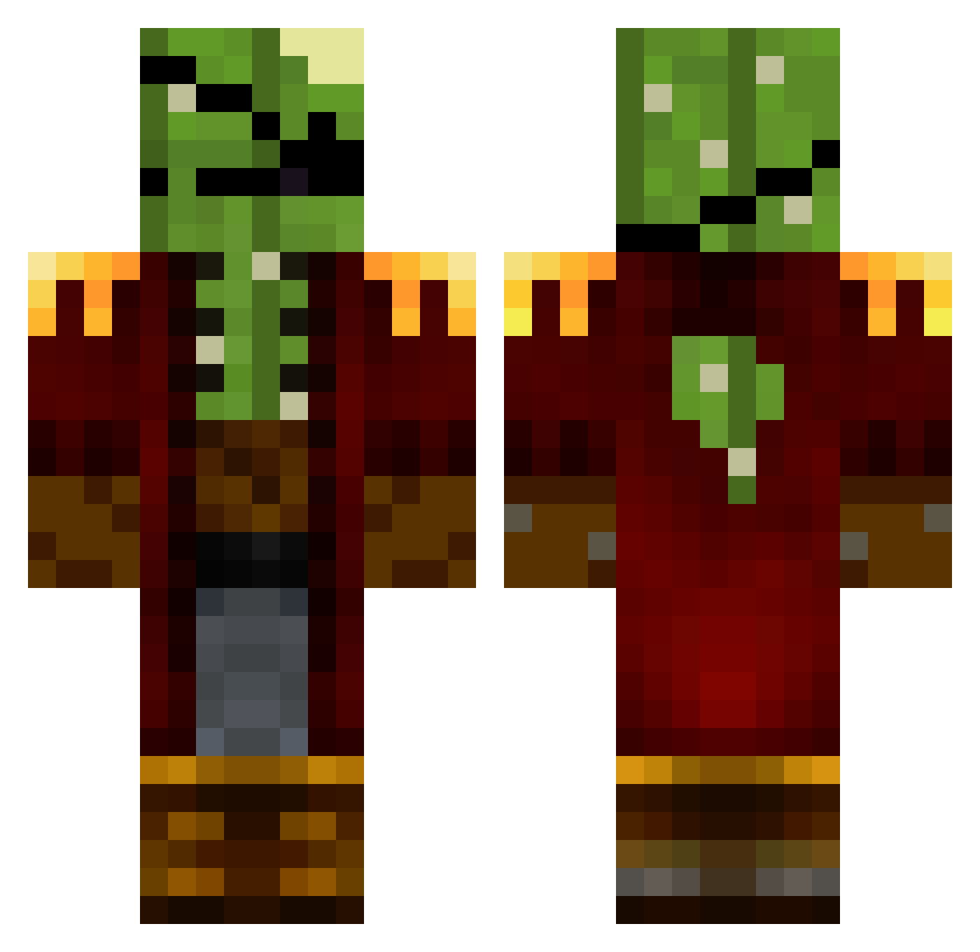 Pasii007 Minecraft skin, front and back view