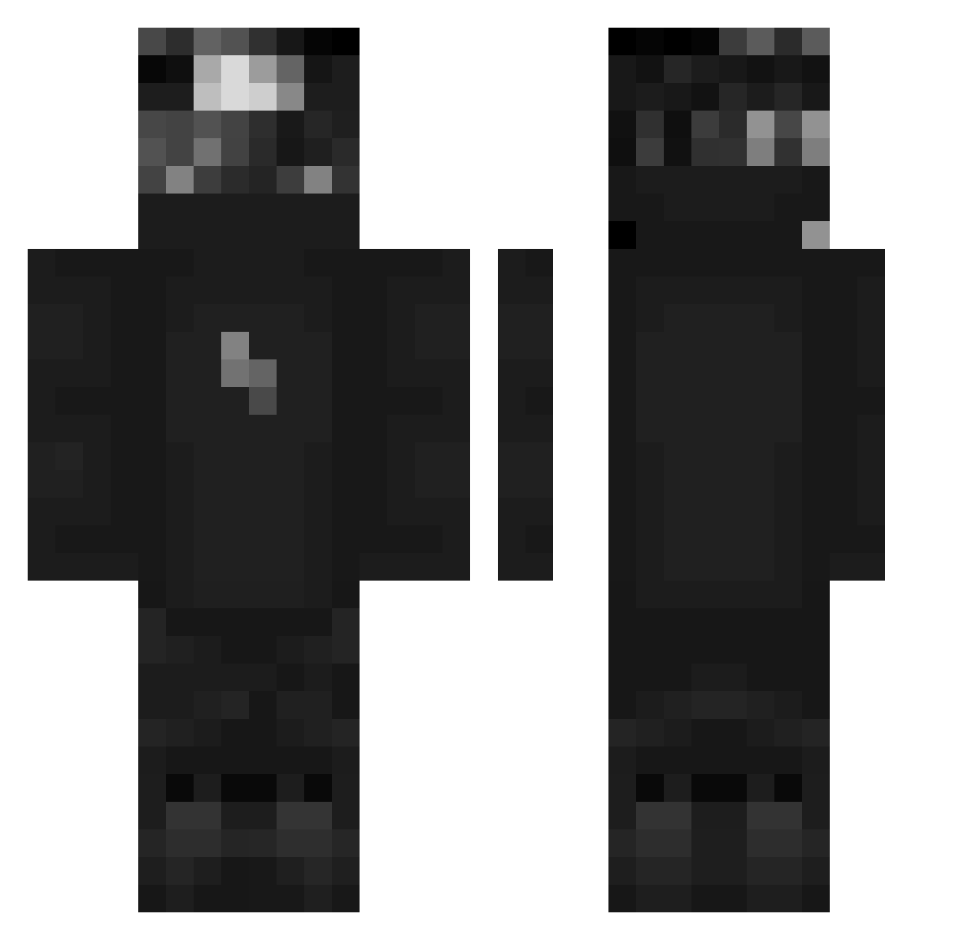Raigold Minecraft skin, front and back view
