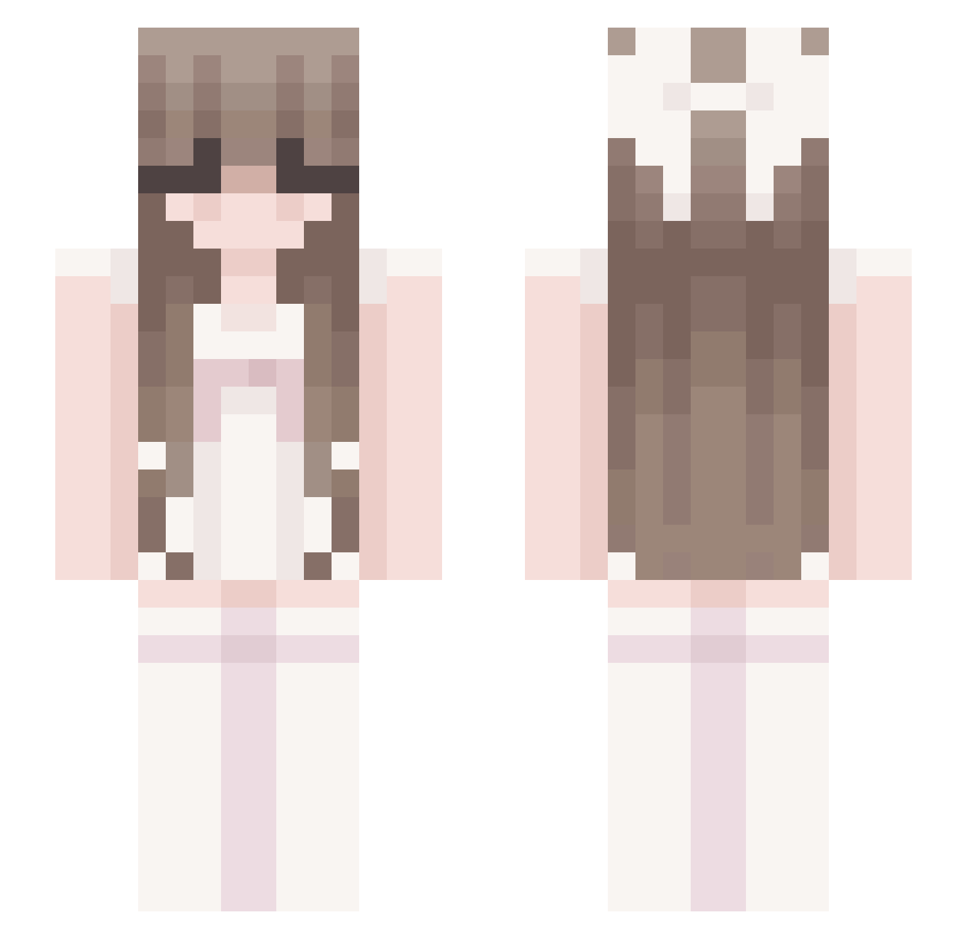 amoree Minecraft skin, front and back view