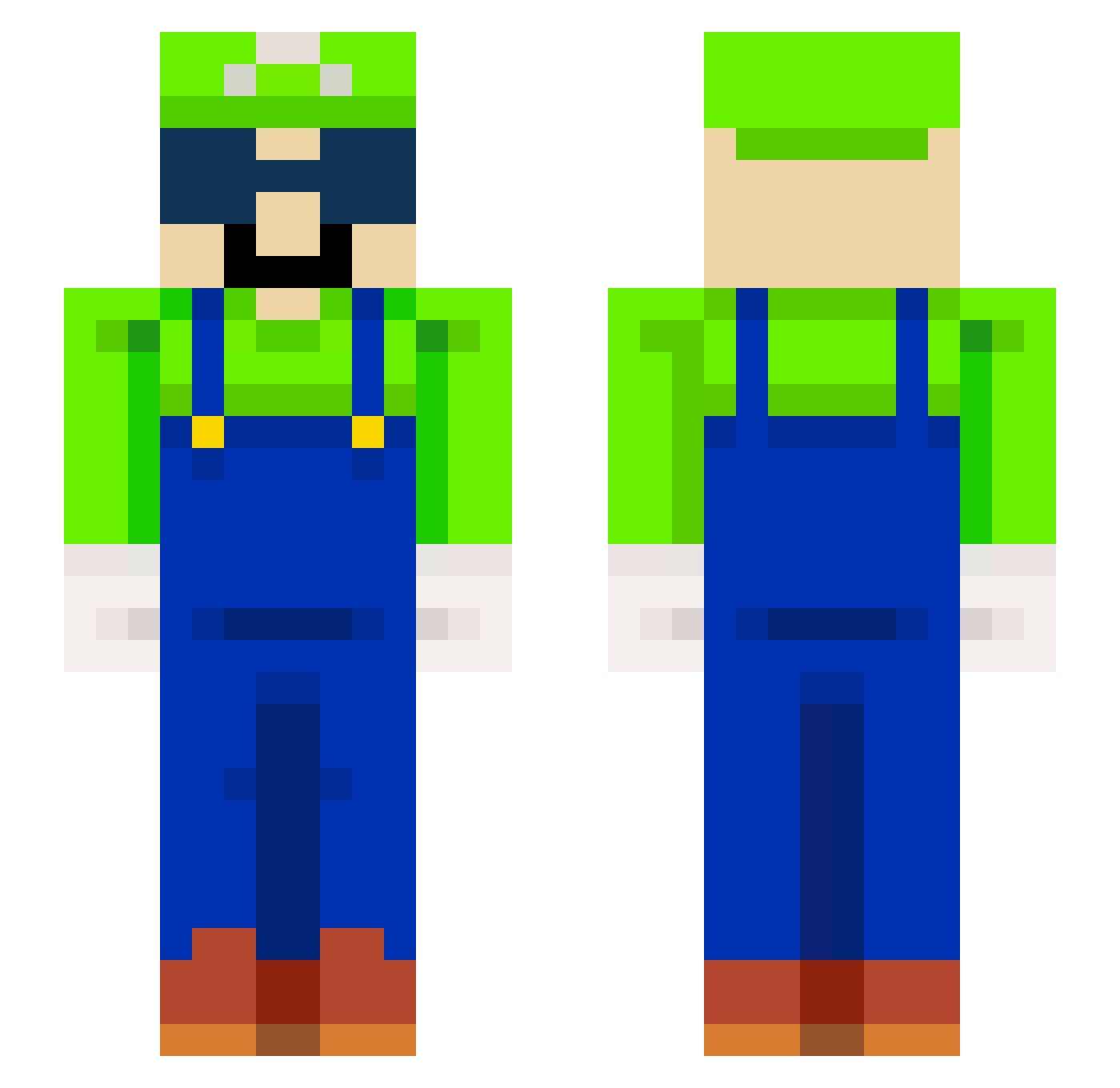 Breno_2106 Minecraft skin, front and back view