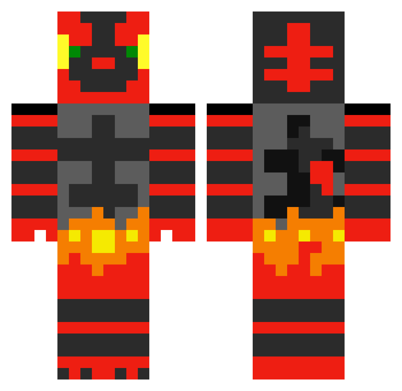 colebun Minecraft skin, front and back view