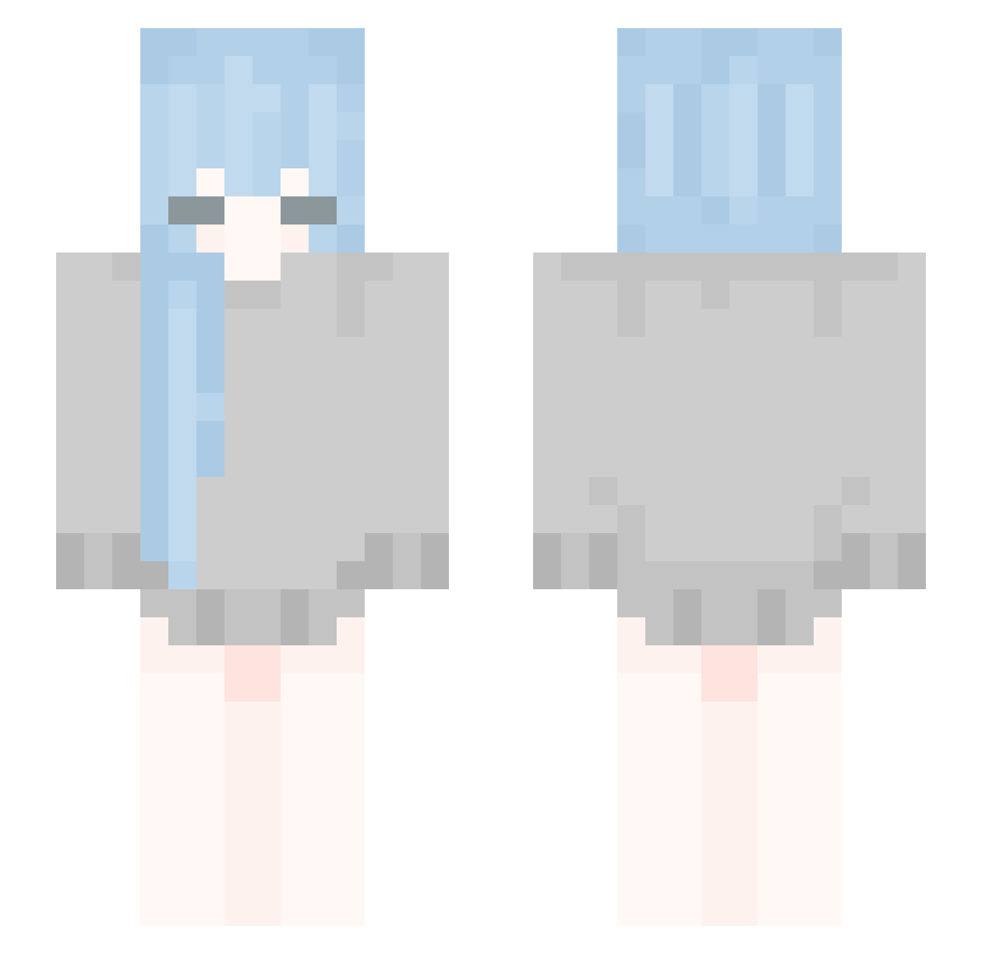 WhyLeaveMe Minecraft skin, front and back view