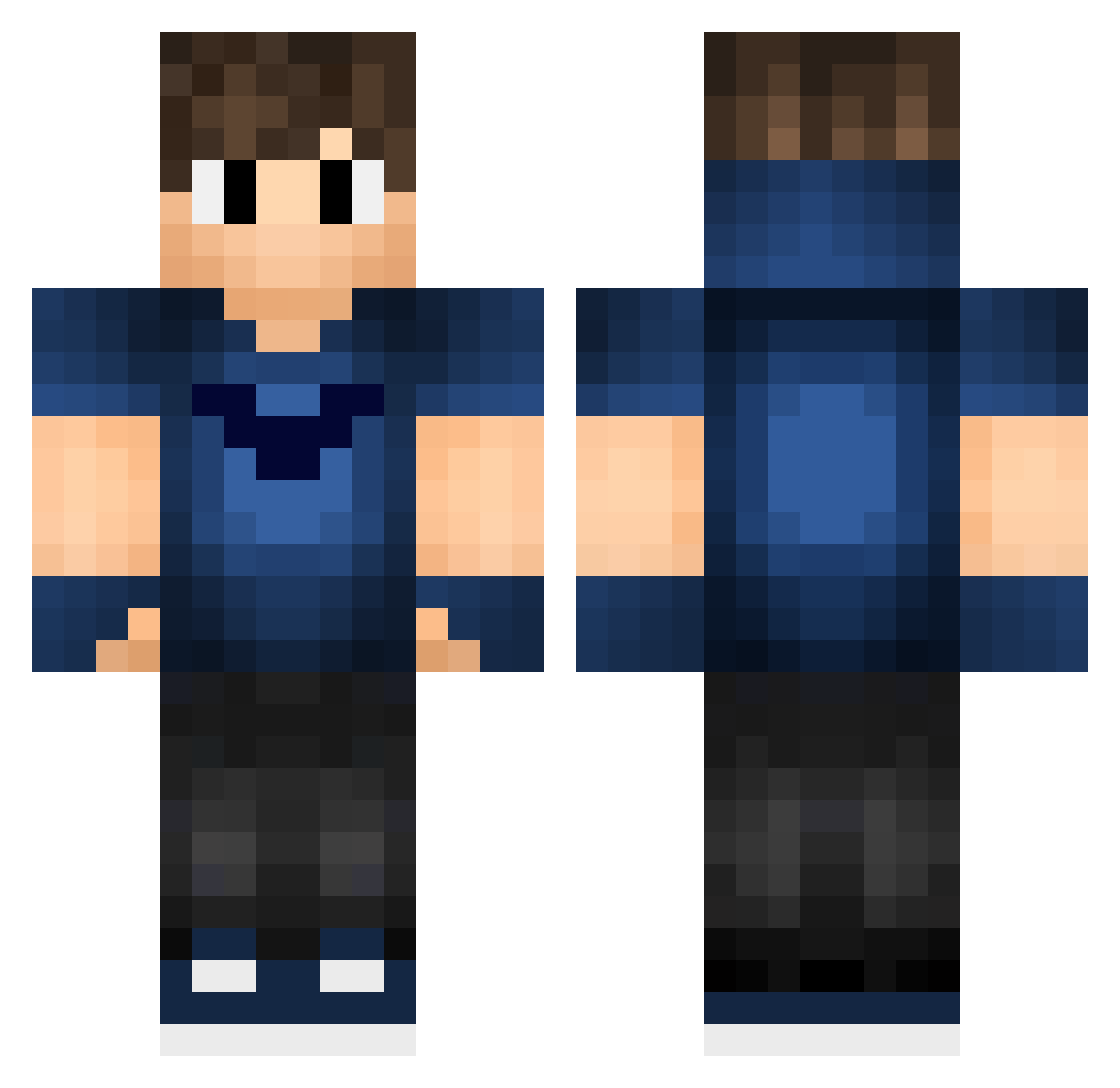 Logansz Minecraft skin, front and back view