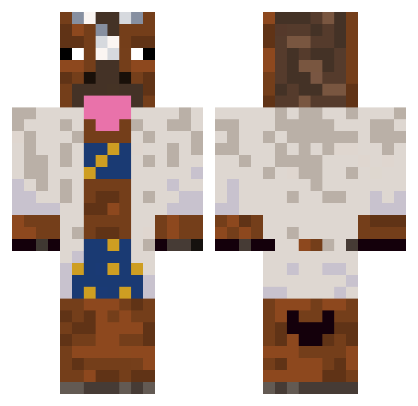 Sirteacupp Minecraft skin, front and back view