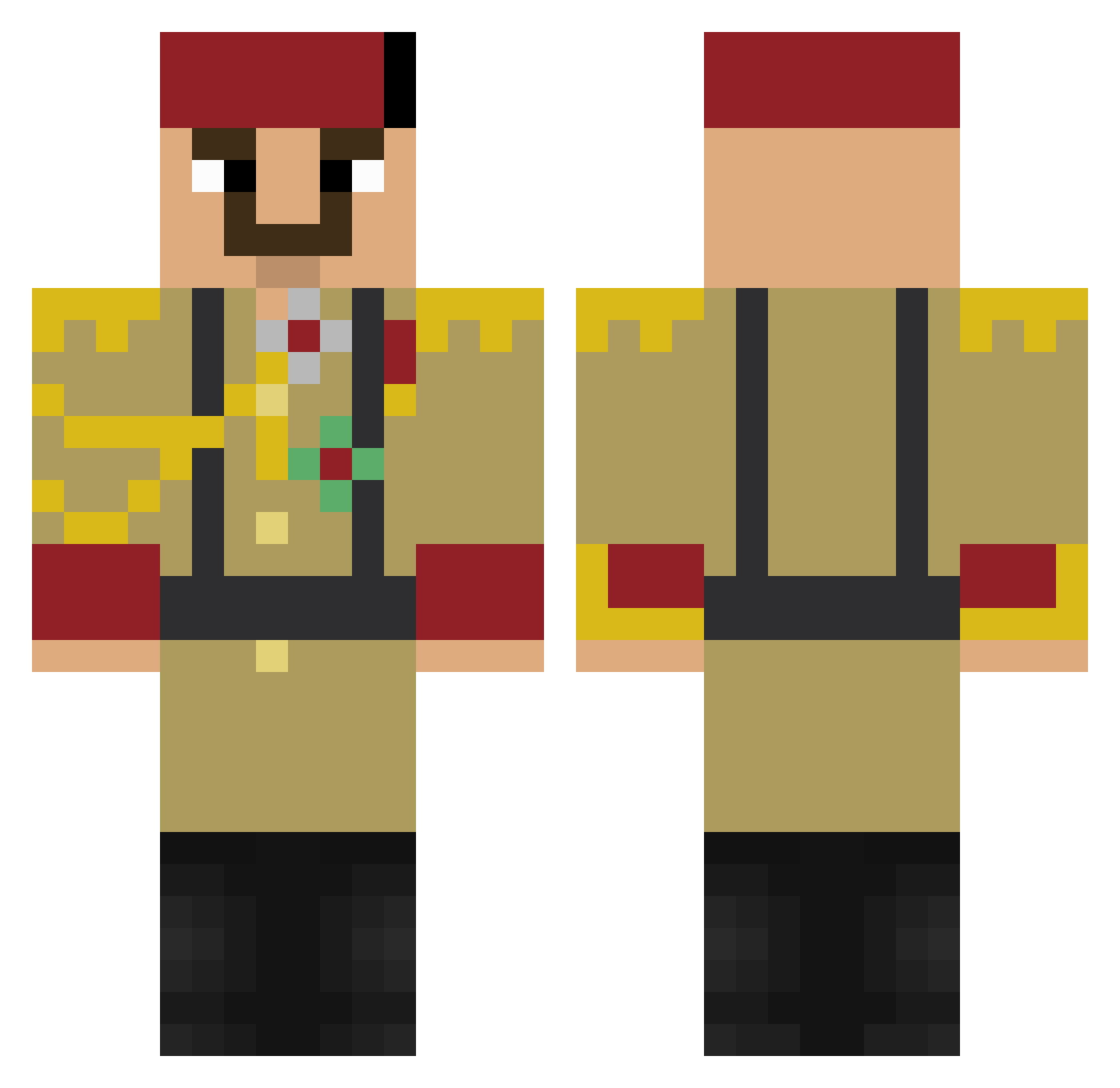 ateshz Minecraft skin, front and back view