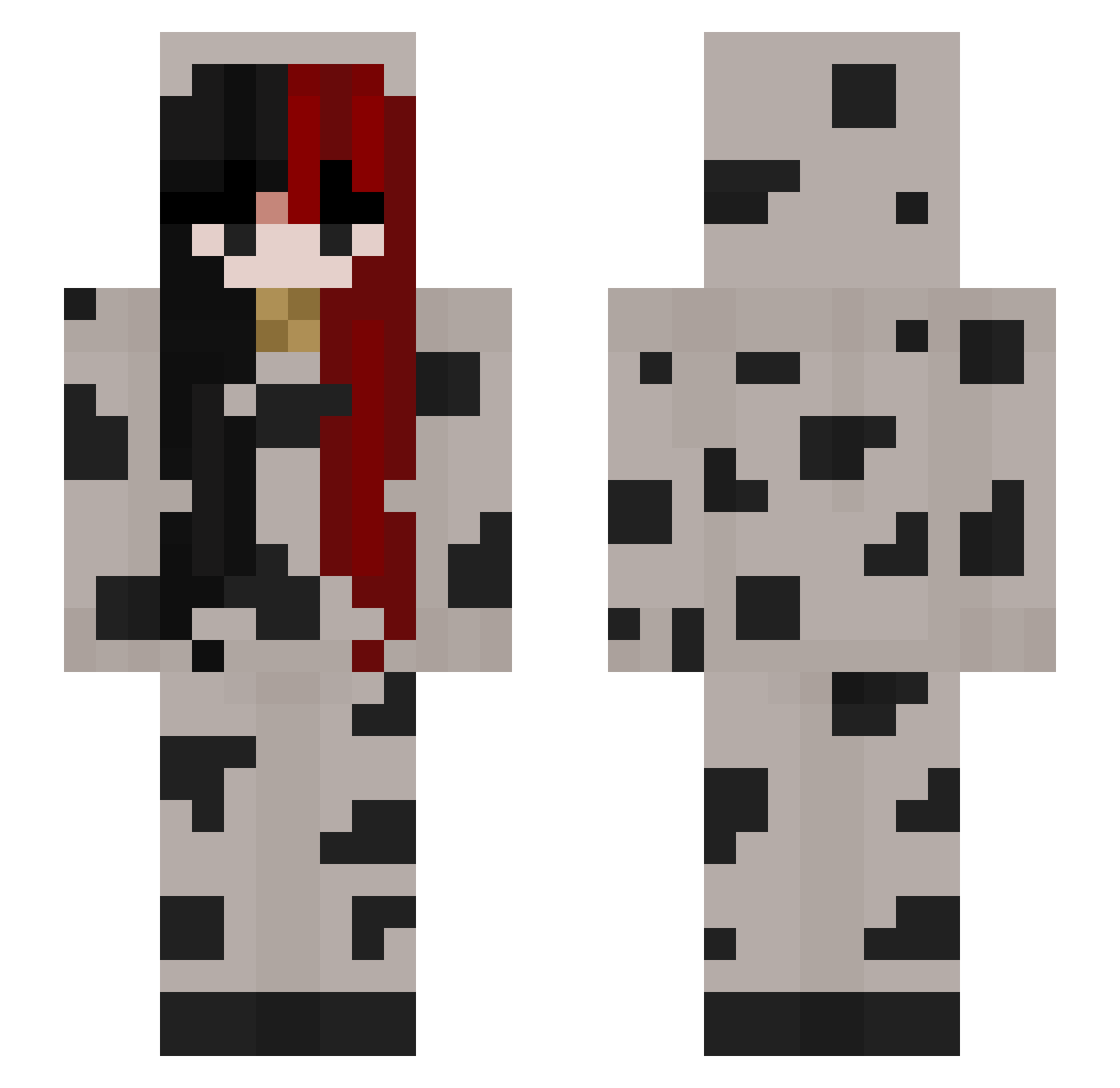 YUKI0026 Minecraft skin, front and back view
