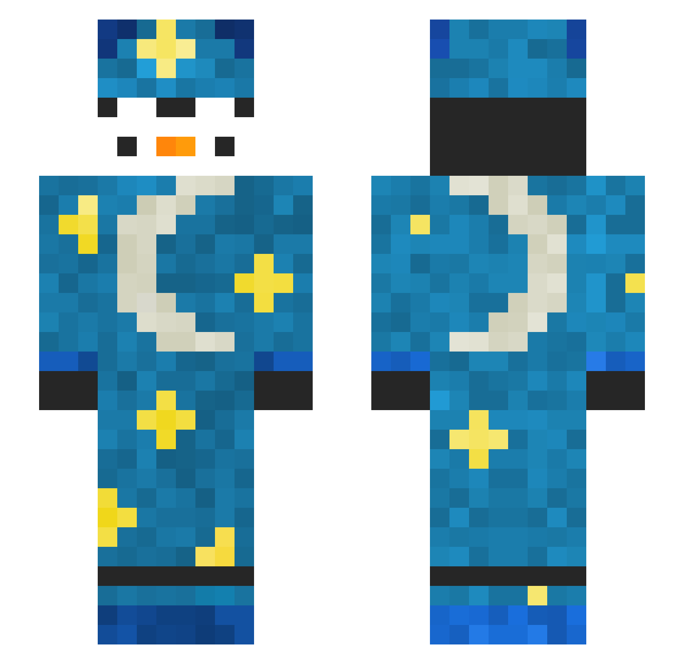 T8T4 Minecraft skin, front and back view