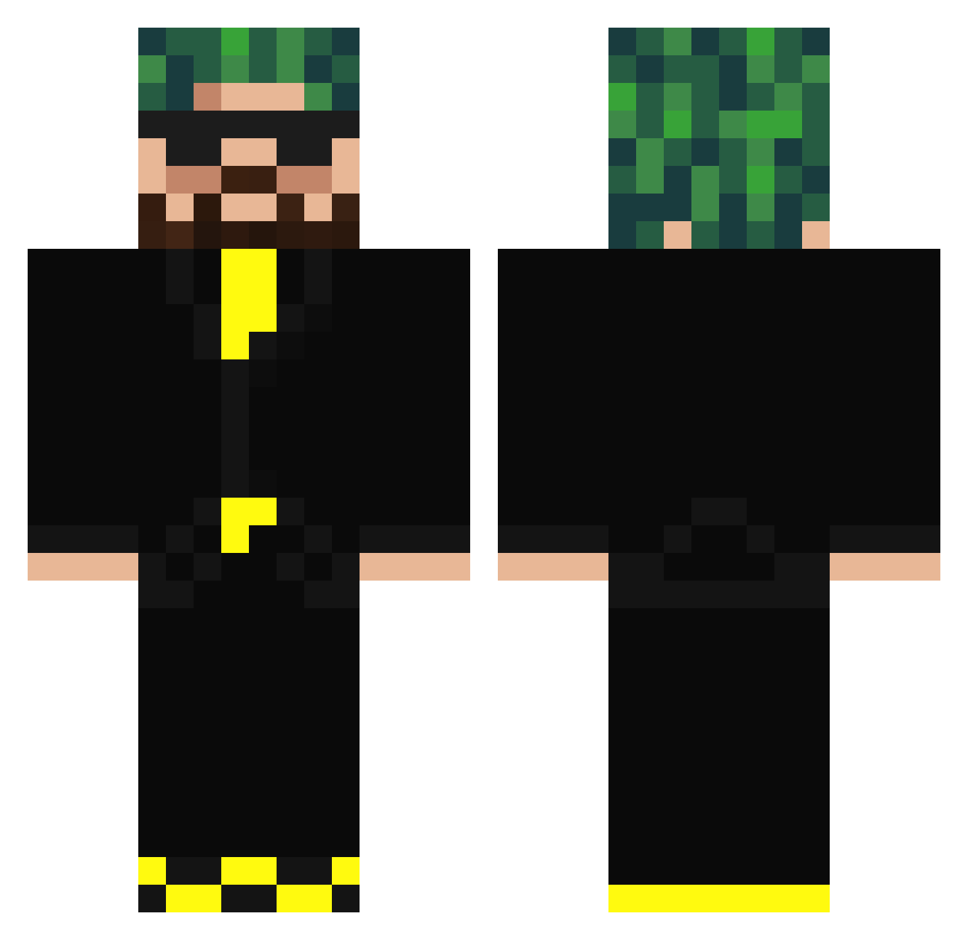 Pufinduy Minecraft skin, front and back view