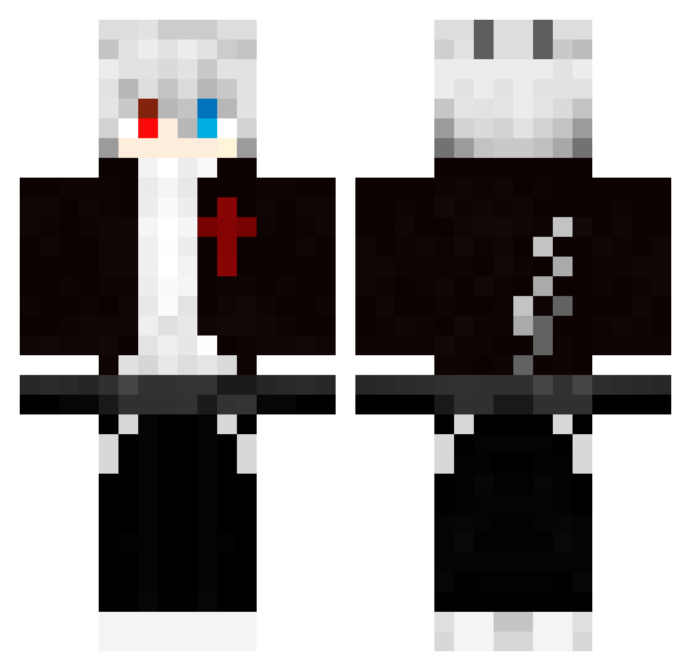 Qingshui_i Minecraft skin, front and back view