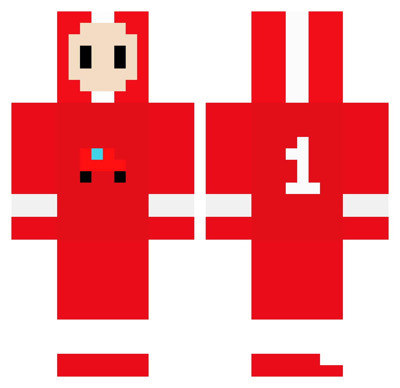 Chris Minecraft skin, front and back view