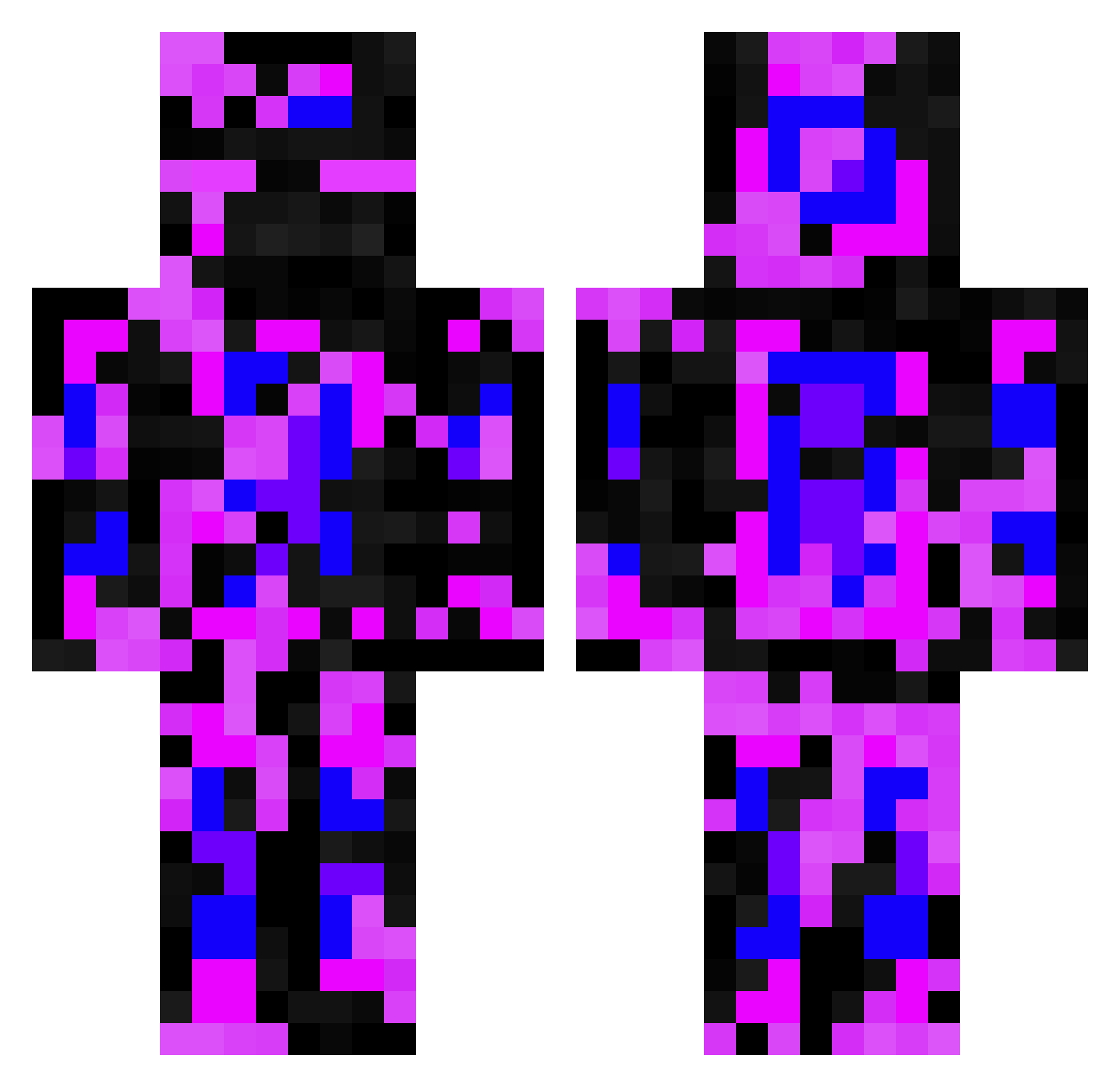 Sarcoid Minecraft skin, front and back view