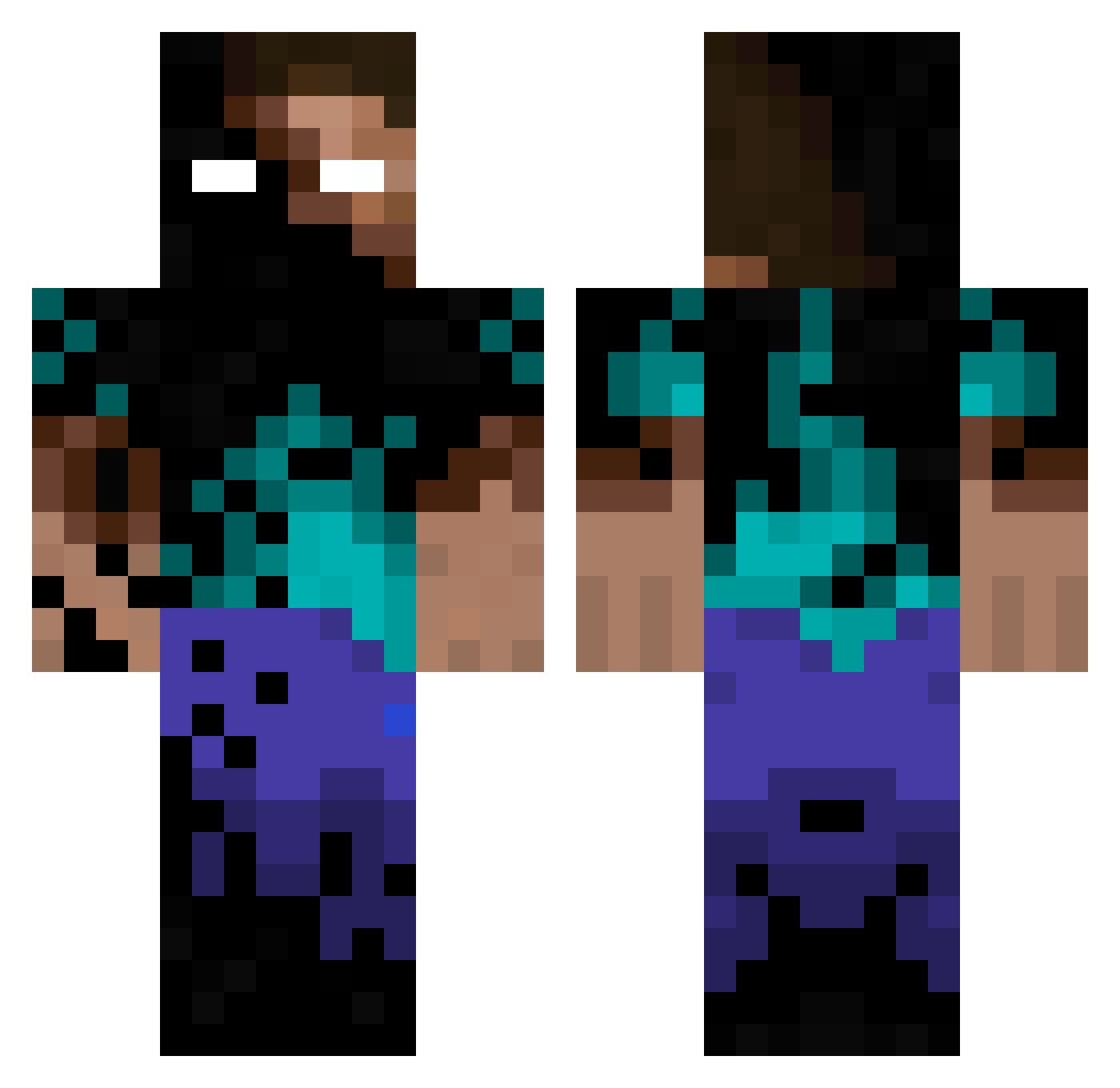 Dioguera07 Minecraft skin, front and back view