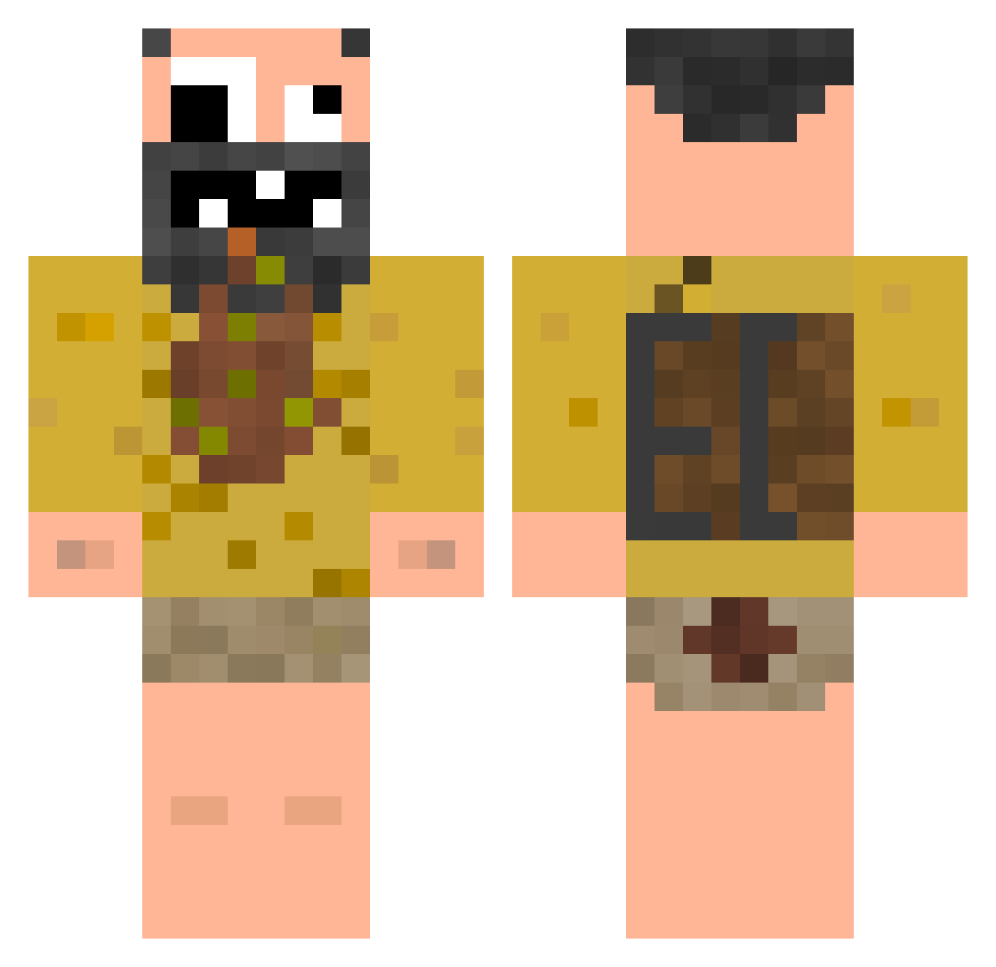 finerMD Minecraft skin, front and back view