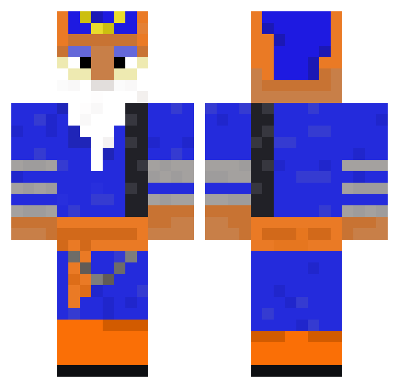 Re4lGxn Minecraft skin, front and back view