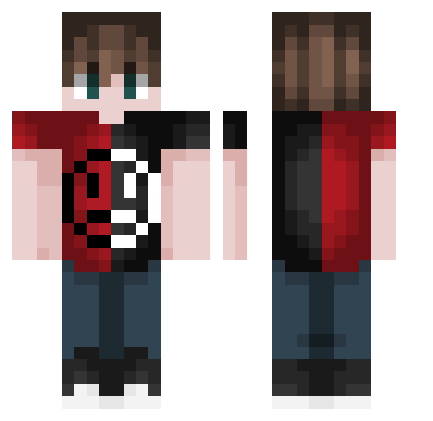 wawibawawi Minecraft skin, front and back view