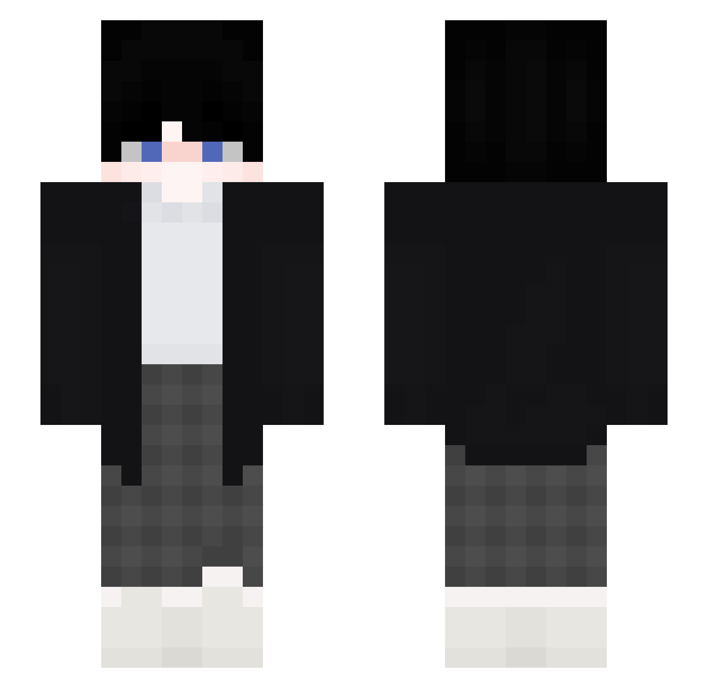 Theopaf Minecraft skin, front and back view