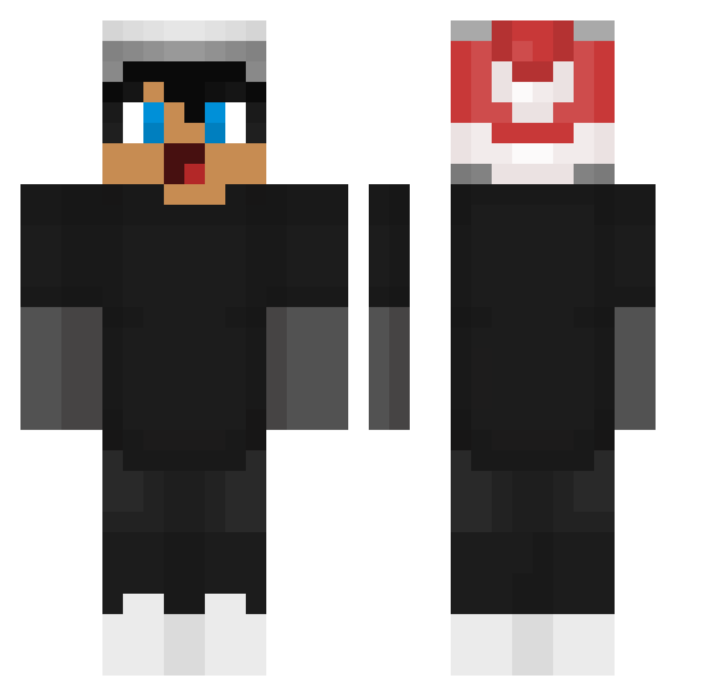 W4xxy Minecraft skin, front and back view