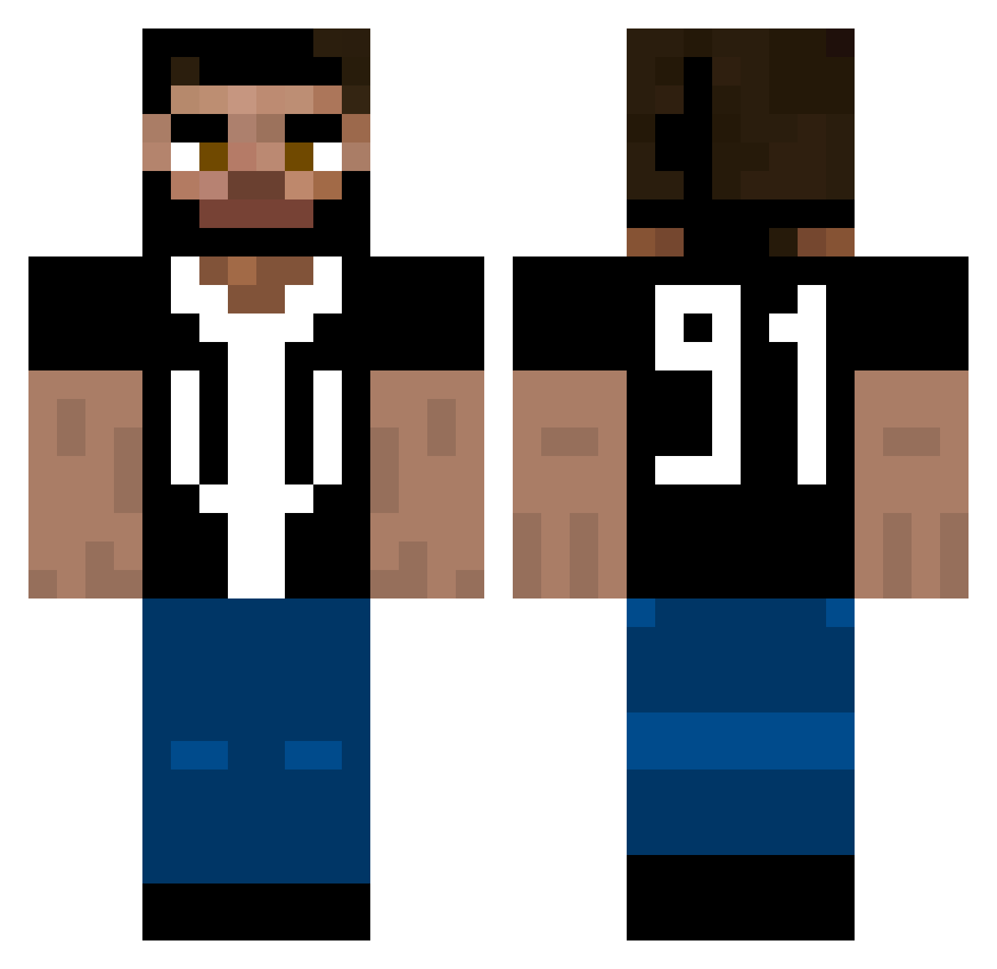 Yanke3Unit91 Minecraft skin, front and back view