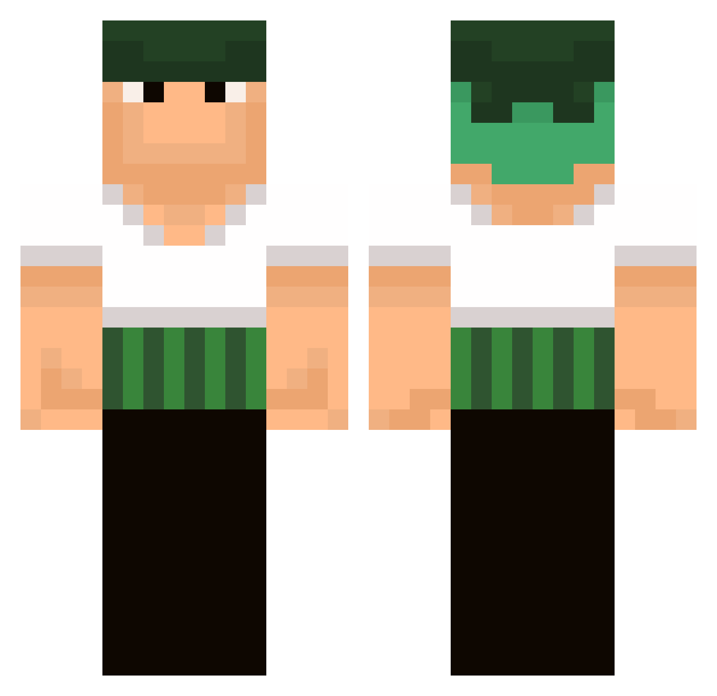 Thiebi Minecraft skin, front and back view