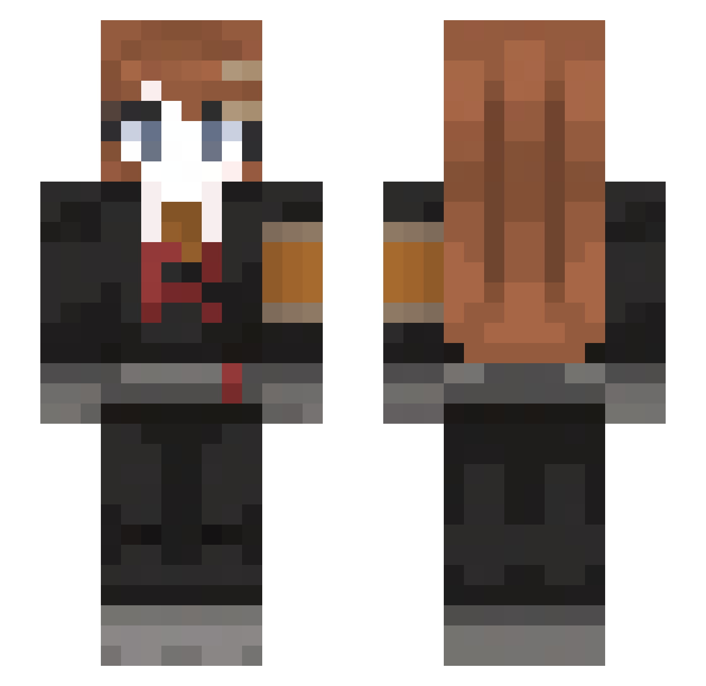 Aisami_X Minecraft skin, front and back view