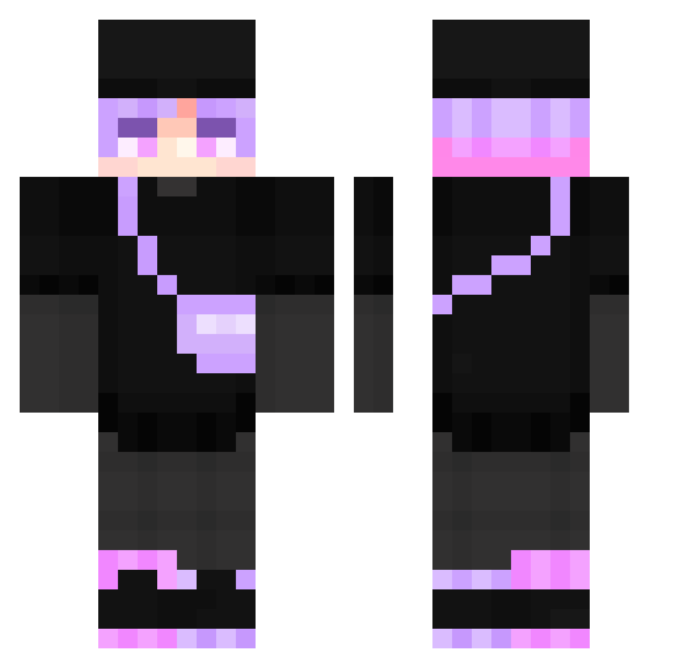 Quotas Minecraft skin, front and back view