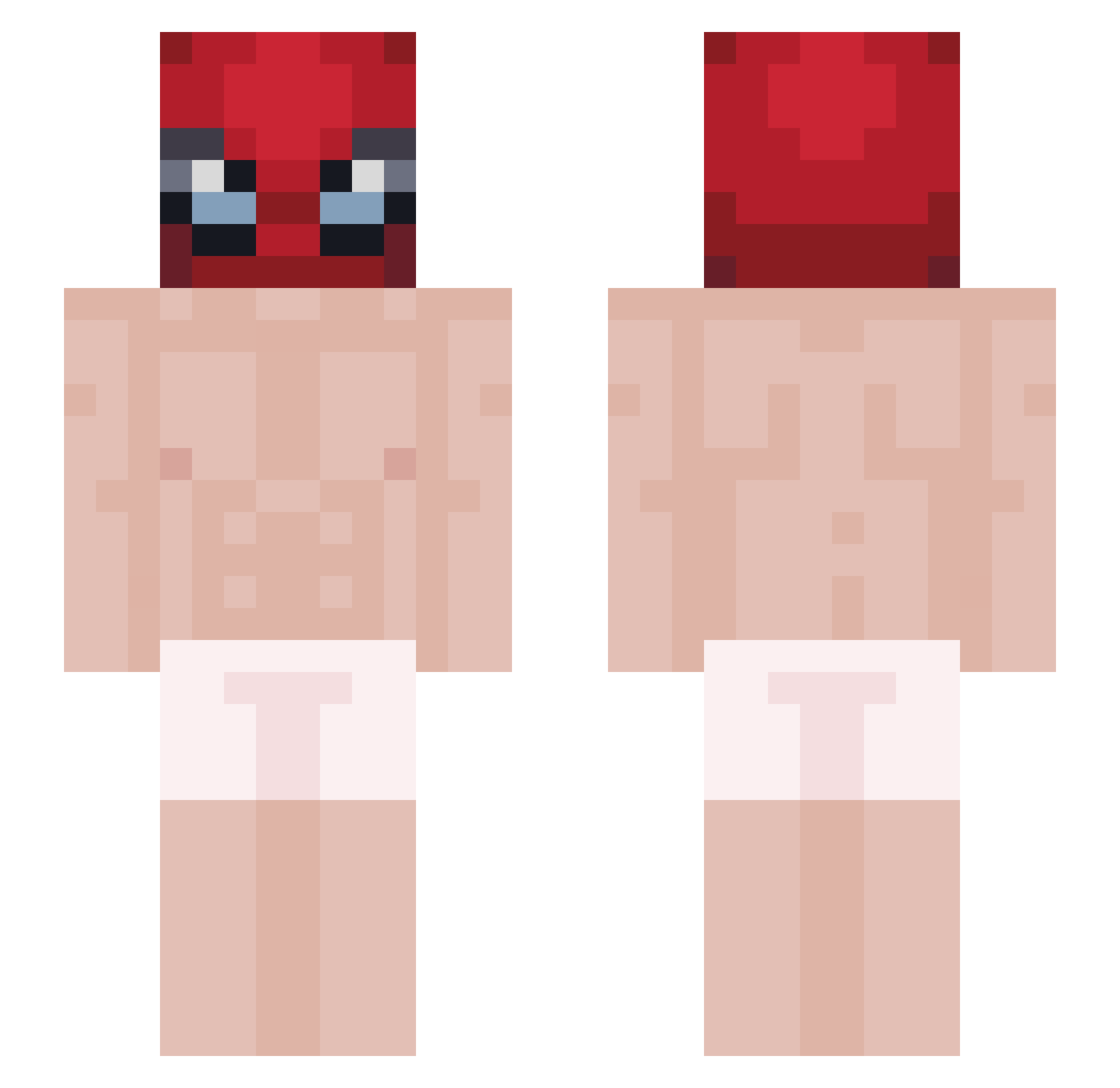 tumbee Minecraft skin, front and back view