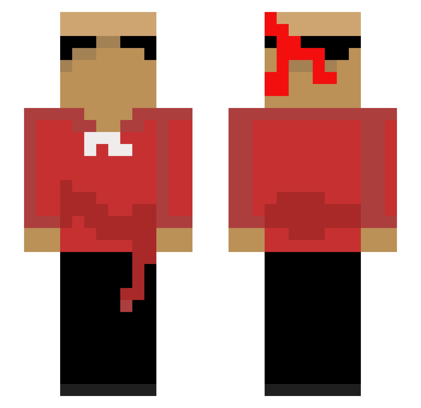 RiceFarmerLuke Minecraft skin, front and back view