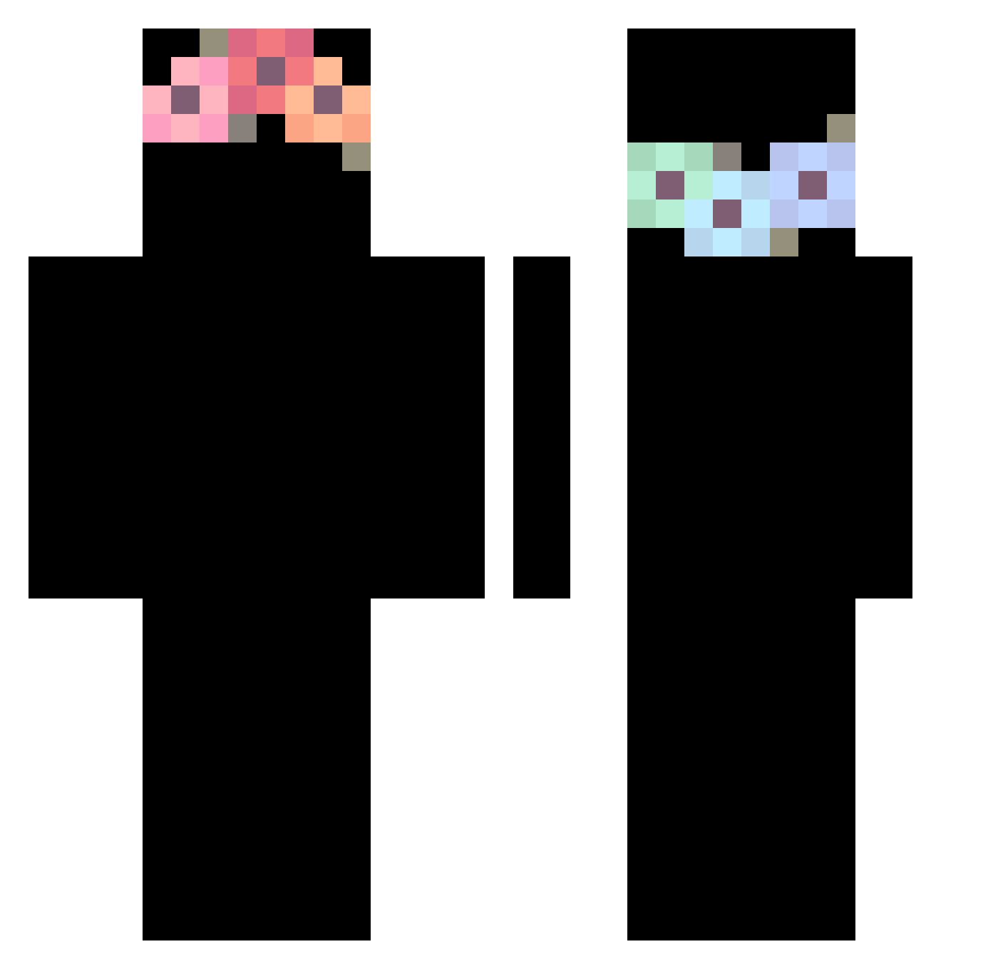 Rescheduled Minecraft skin, front and back view
