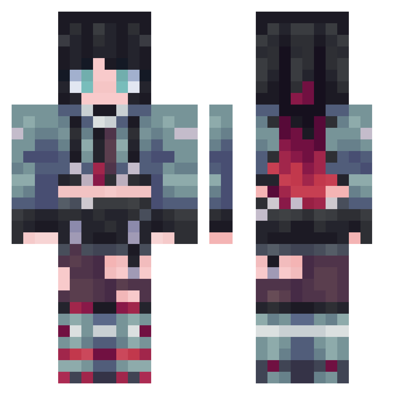 whitechoco2021 Minecraft skin, front and back view