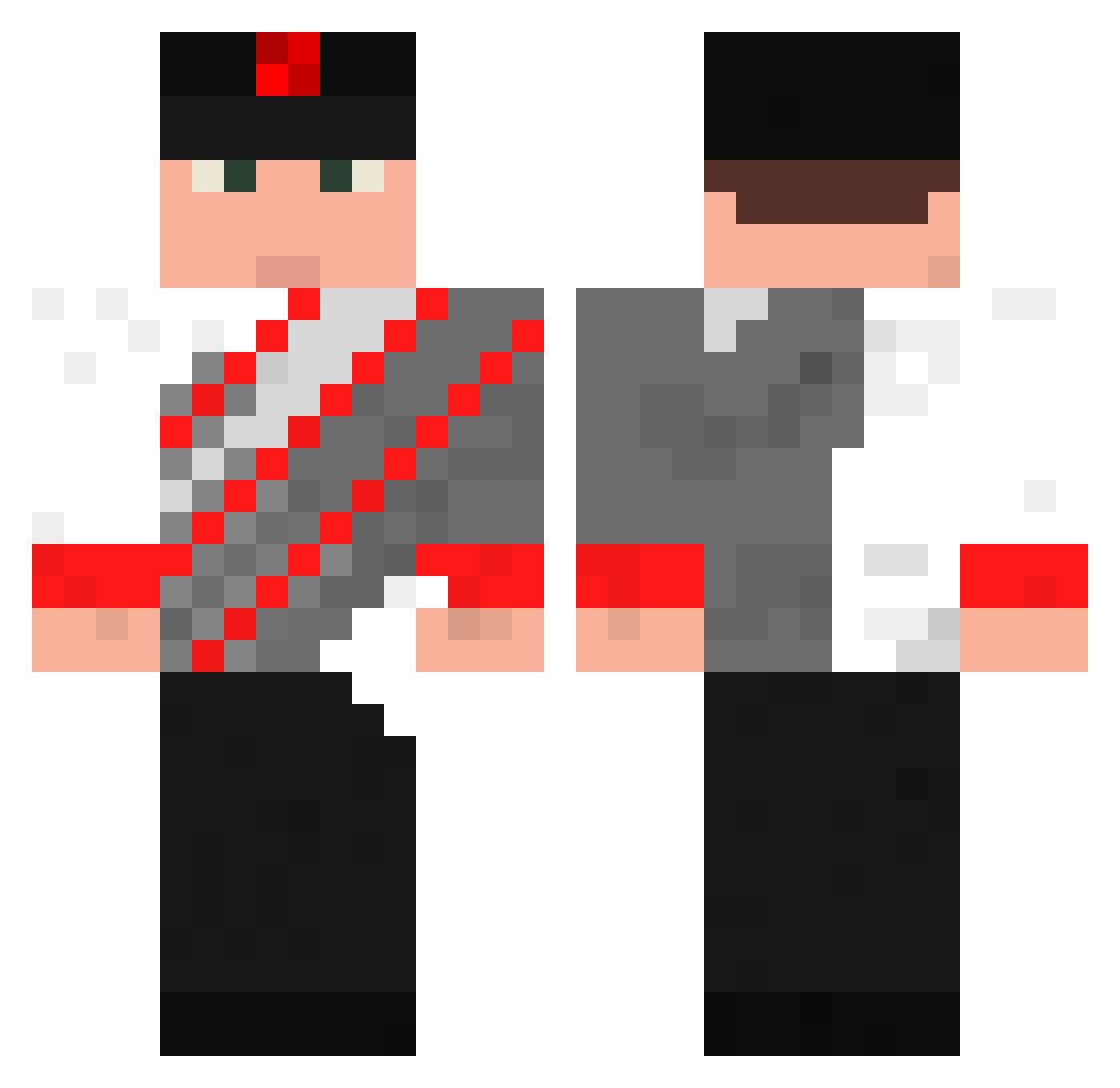 BqndIsNotASport Minecraft skin, front and back view