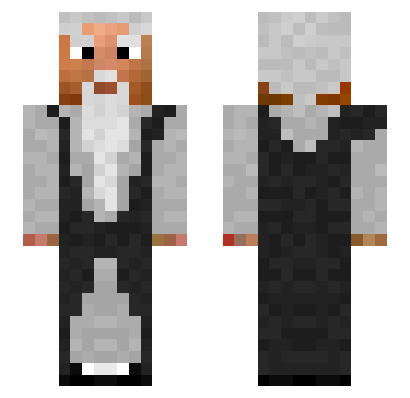 admian75 Minecraft skin, front and back view
