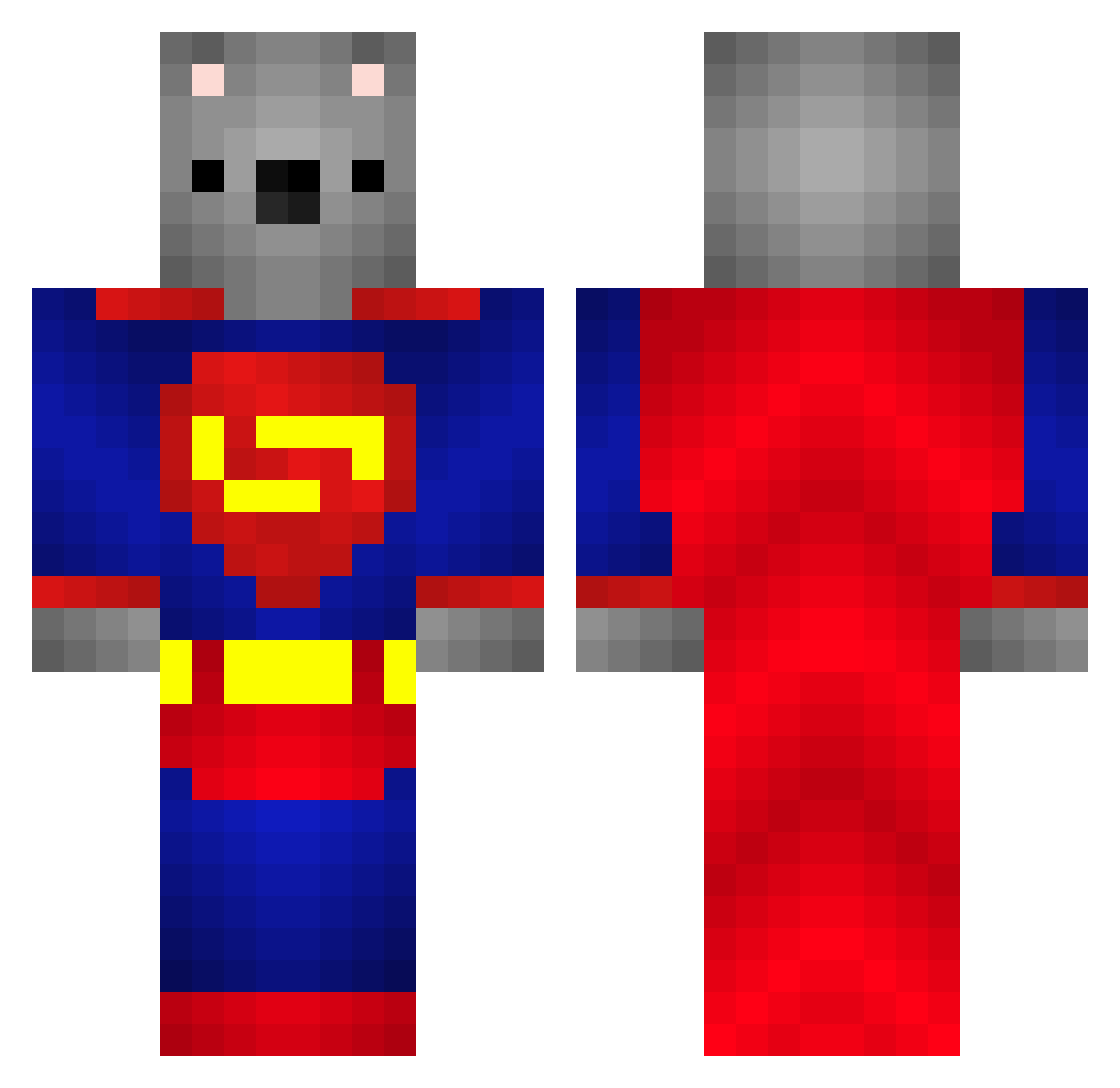 Boyd Minecraft skin, front and back view