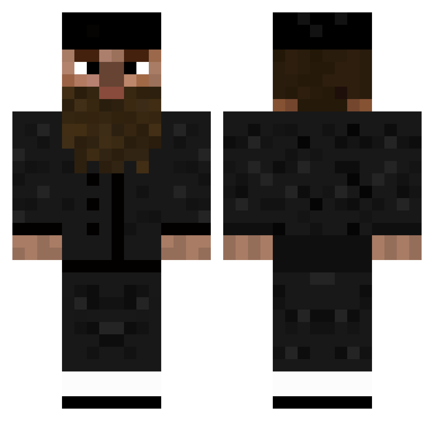 Nighalascha Minecraft skin, front and back view