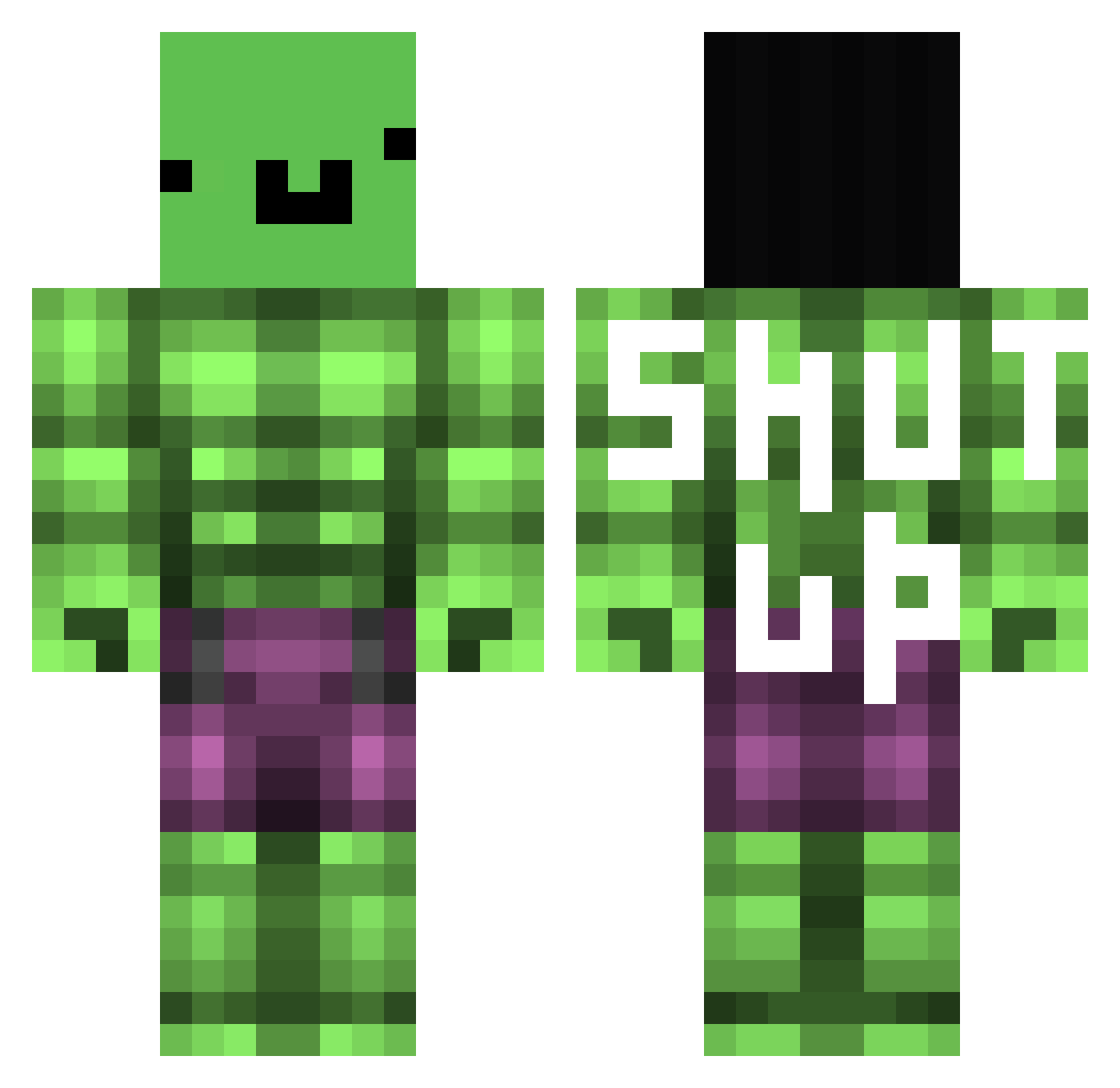 Szejmas Minecraft skin, front and back view