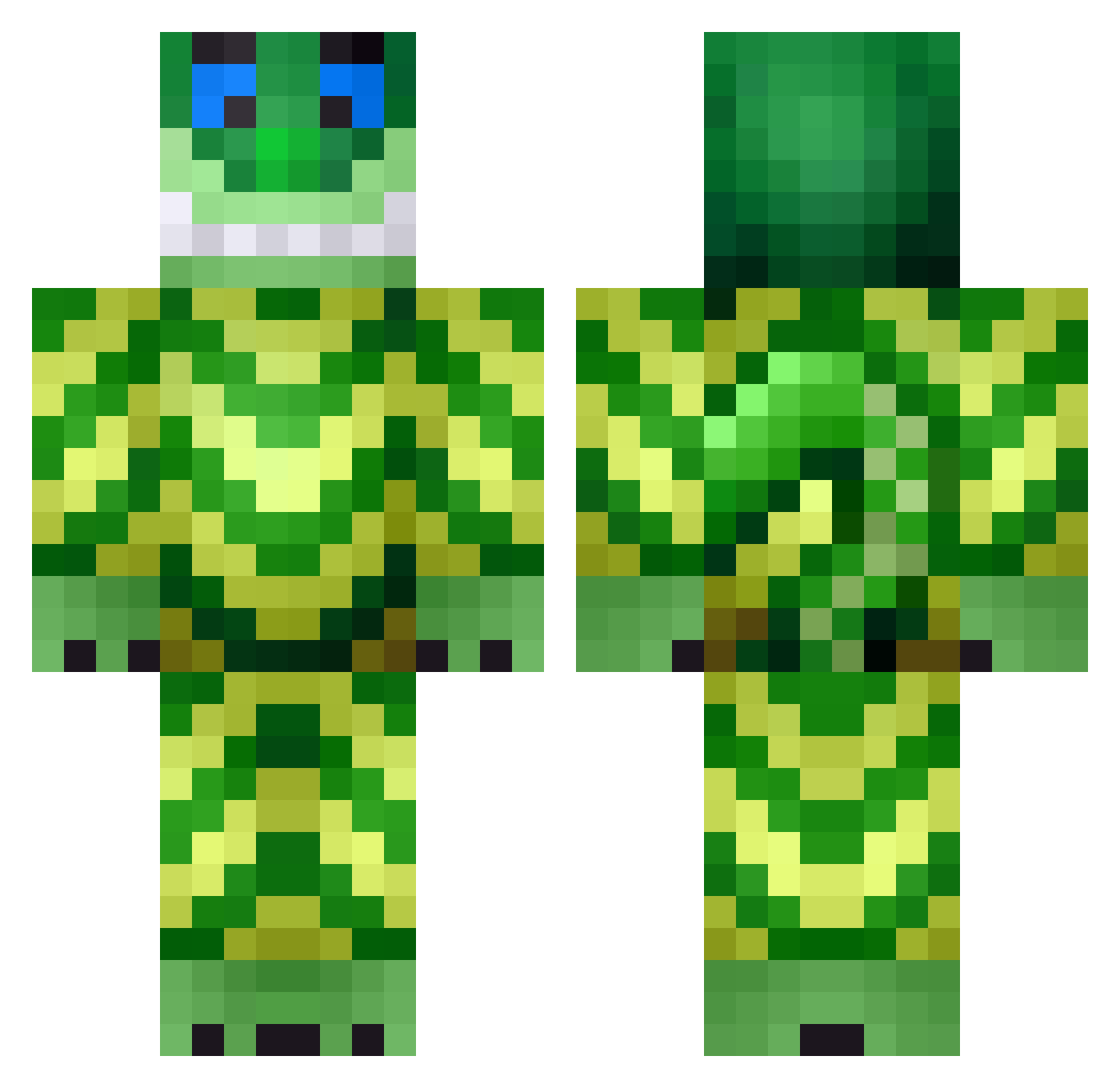 Zuest Minecraft skin, front and back view