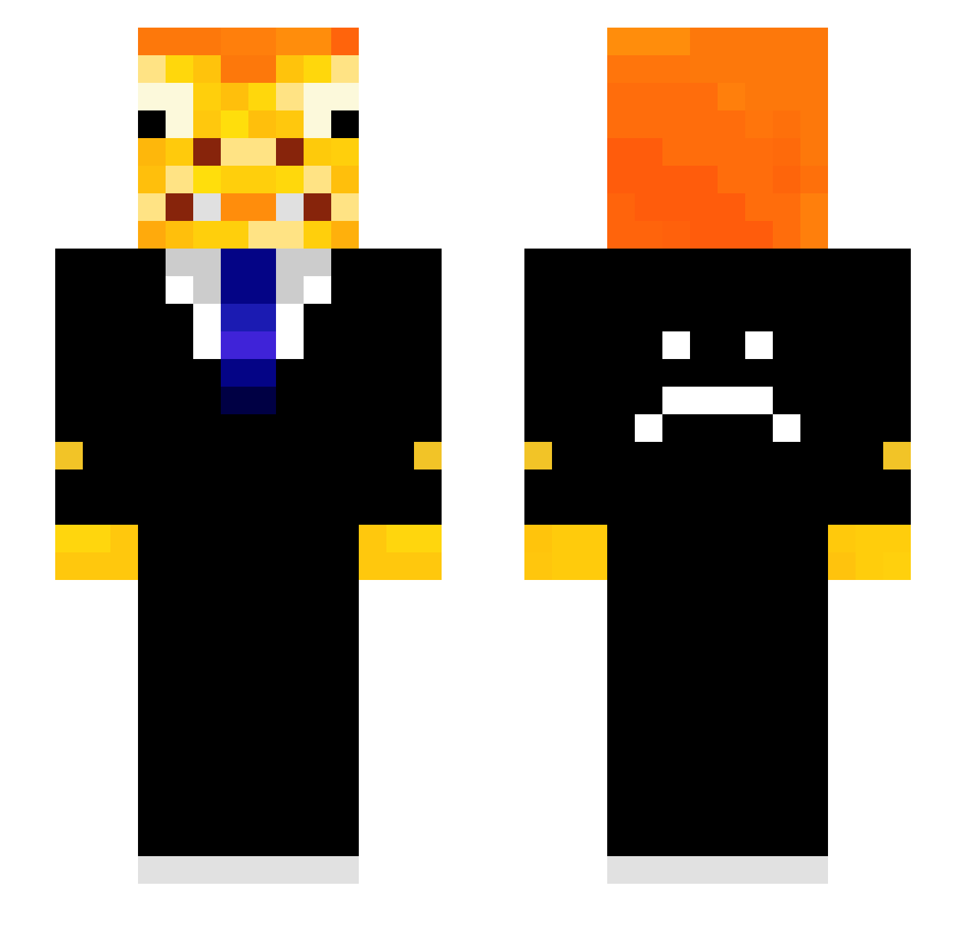 FounderCarp Minecraft skin, front and back view