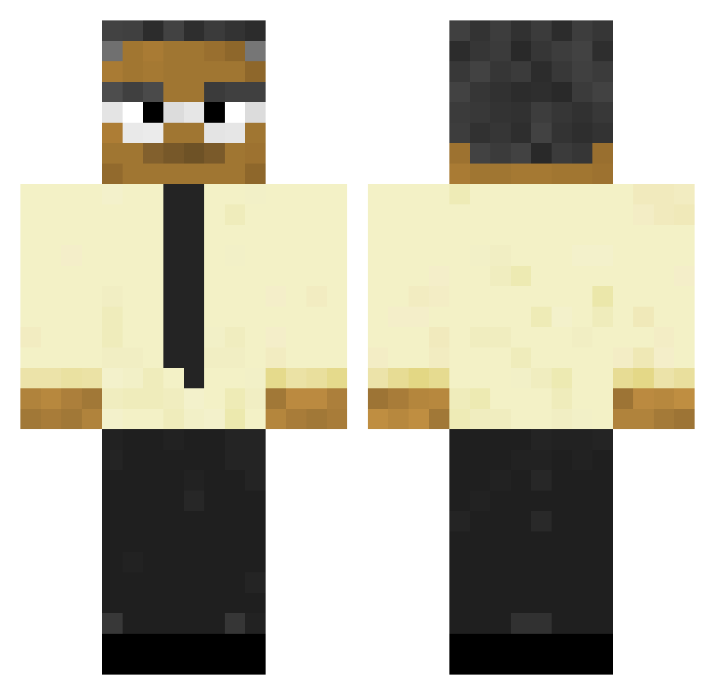 Mientkipozdro Minecraft skin, front and back view