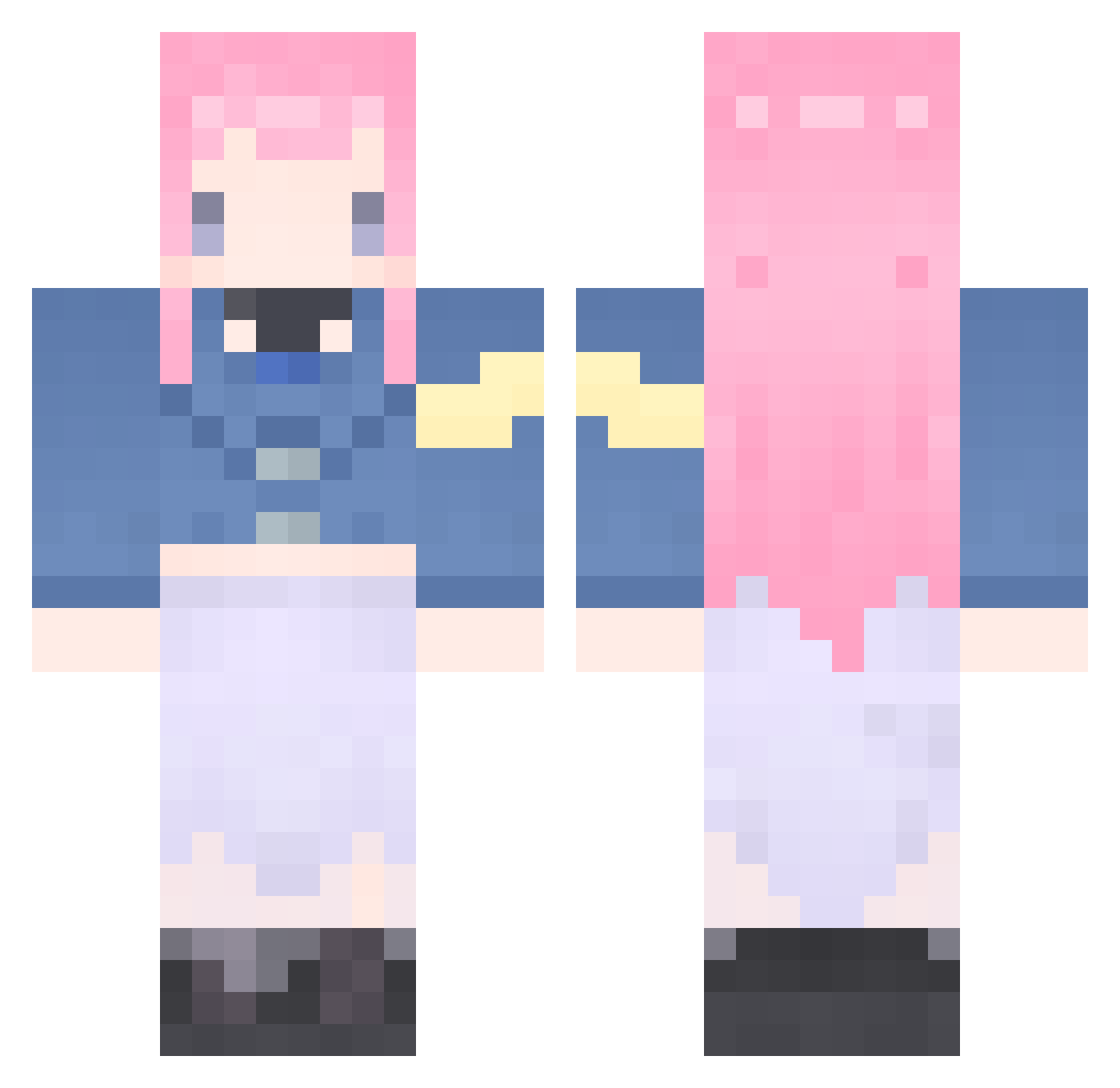 PKW7126 Minecraft skin, front and back view