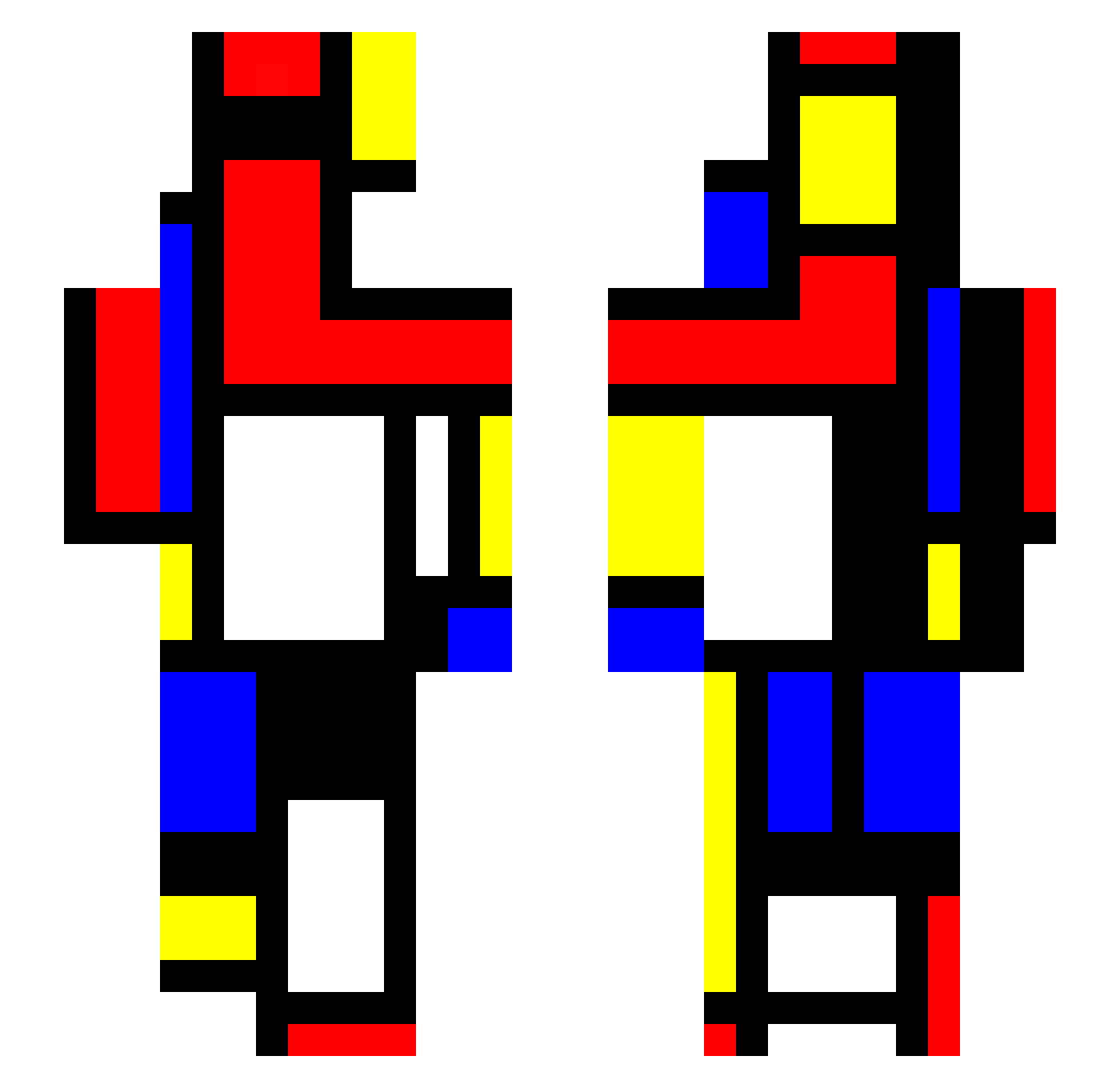 kudacrack Minecraft skin, front and back view