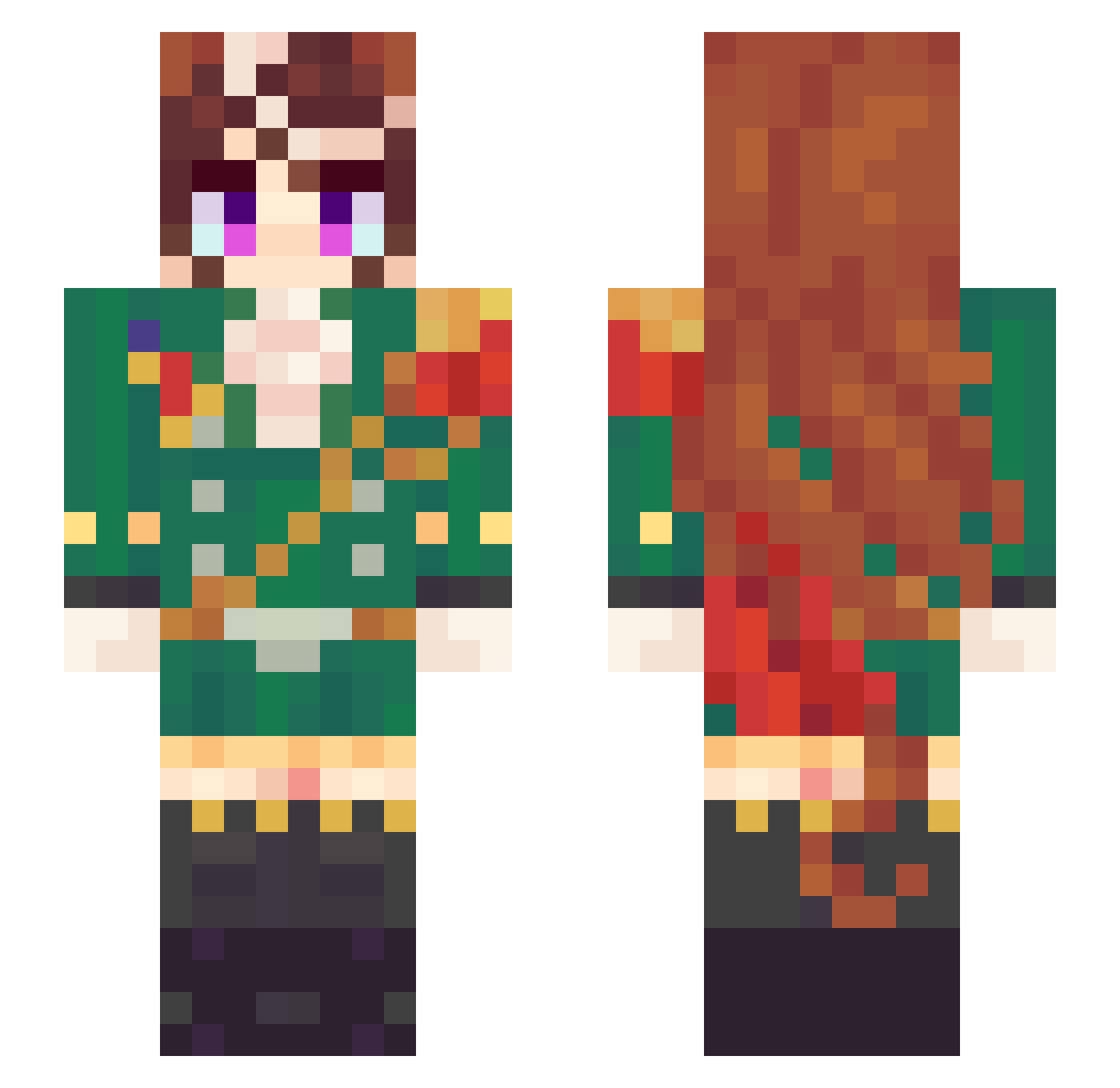 WhiskeyJohnny Minecraft skin, front and back view