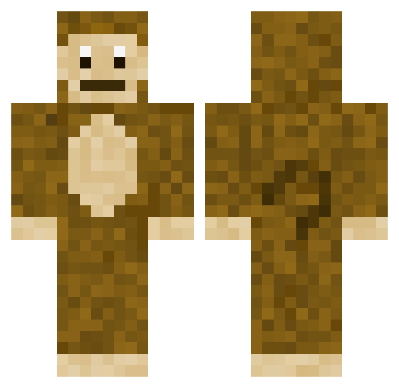 OlaberAb Minecraft skin, front and back view