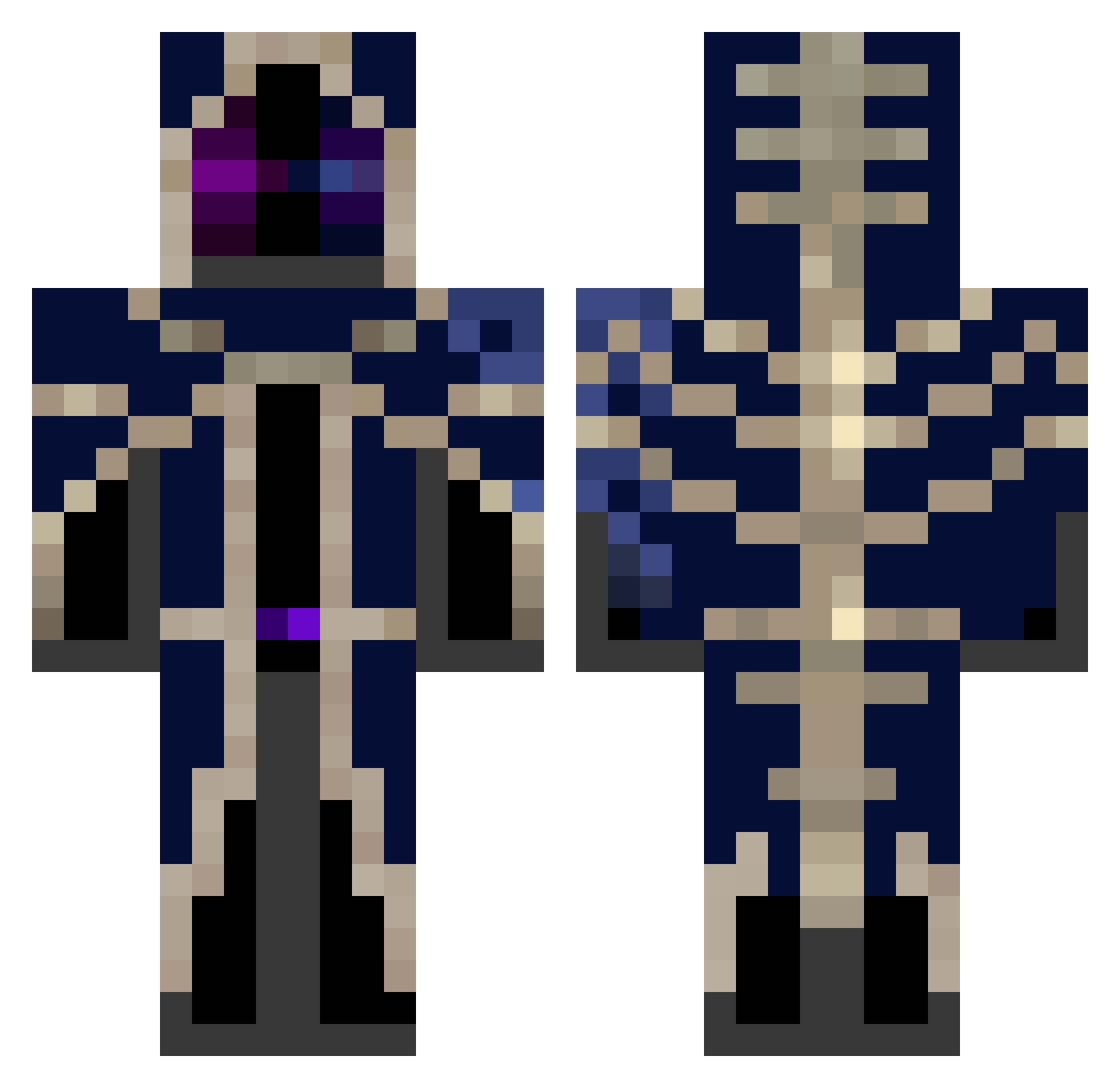 tsveto040322 Minecraft skin, front and back view