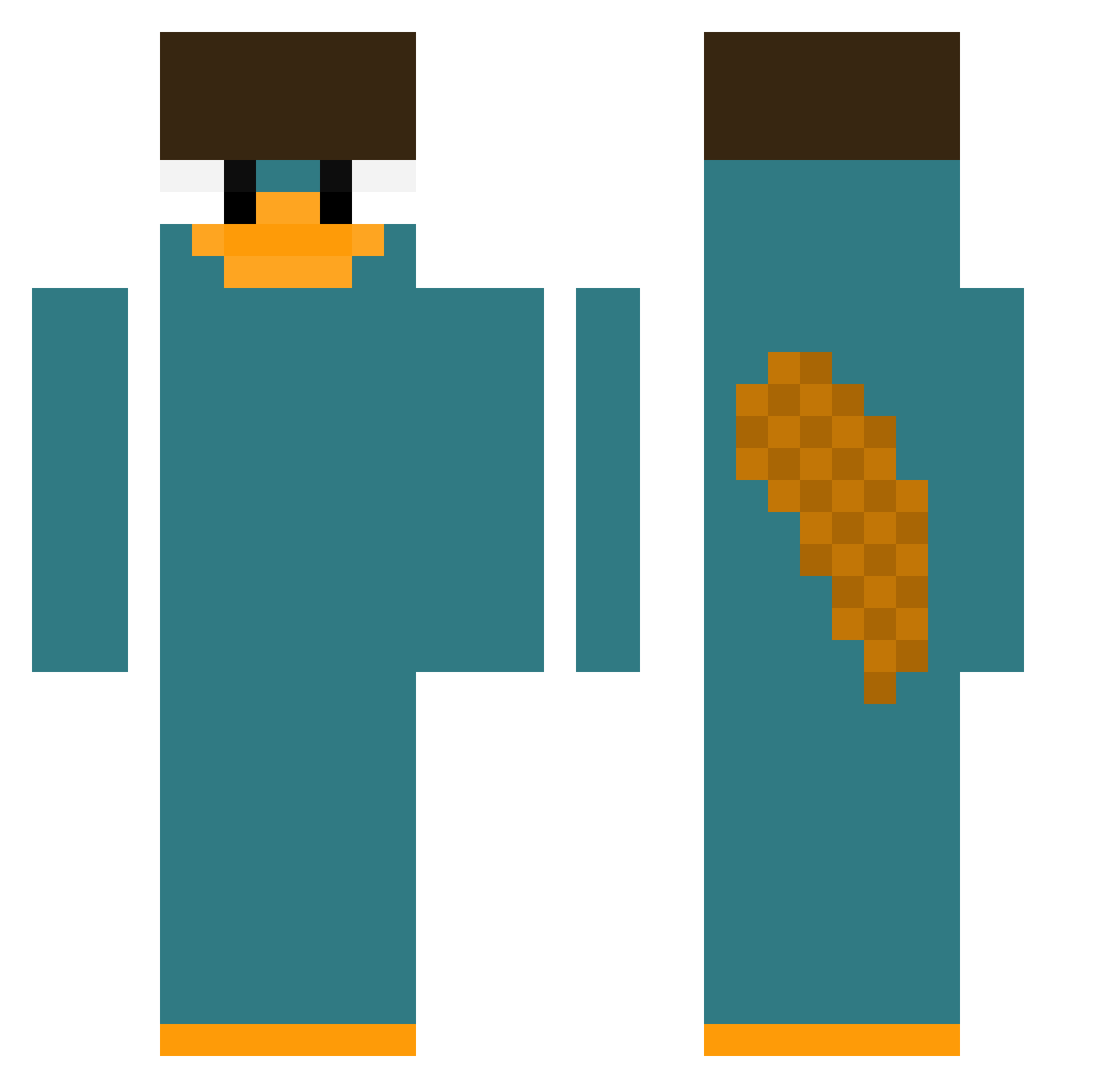 rcksiedalzer Minecraft skin, front and back view
