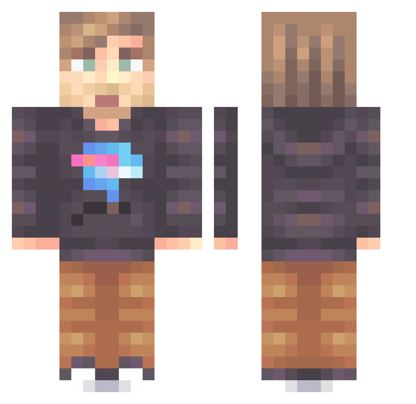 Ulleee Minecraft skin, front and back view