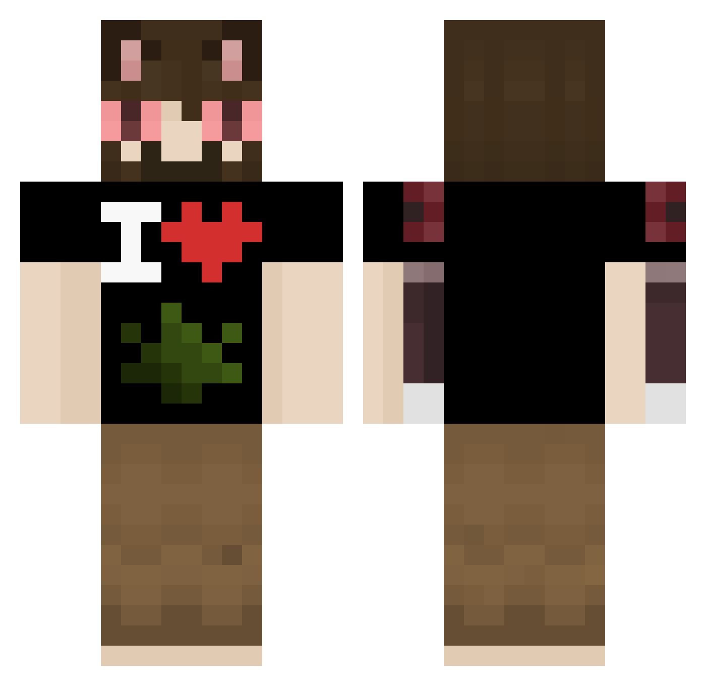 wirhuuczubek Minecraft skin, front and back view