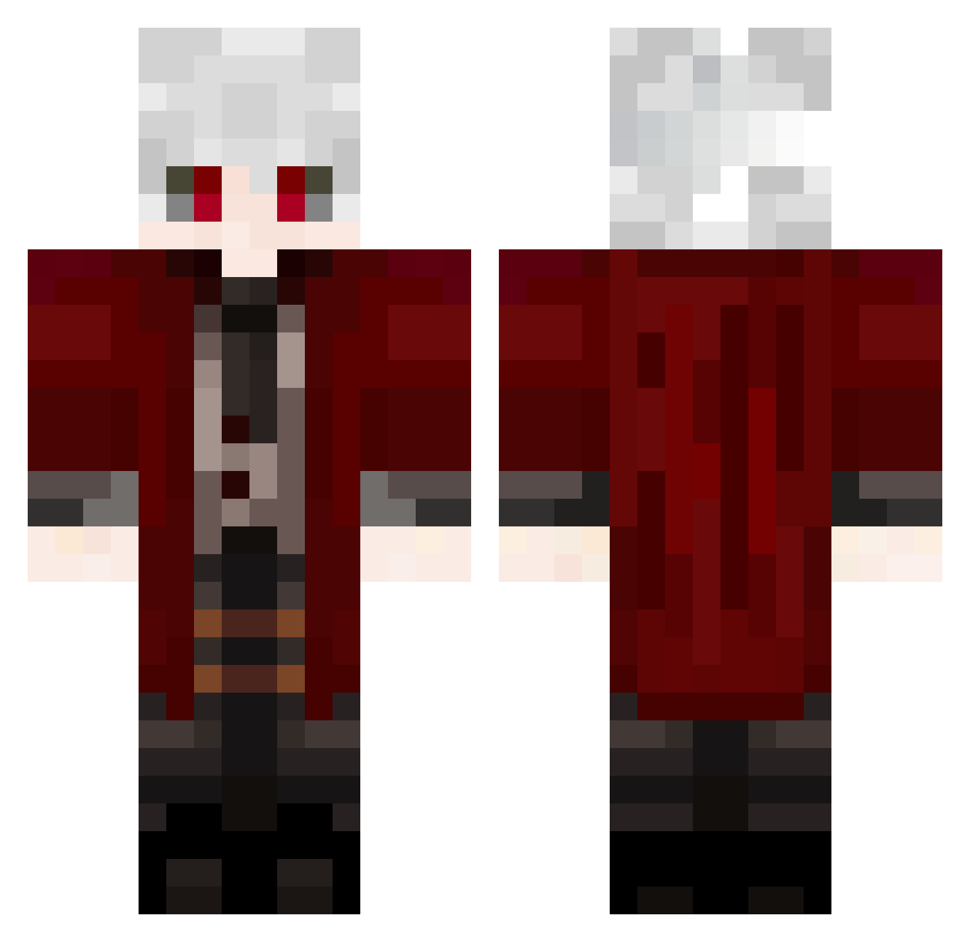 Launncher55 Minecraft skin, front and back view